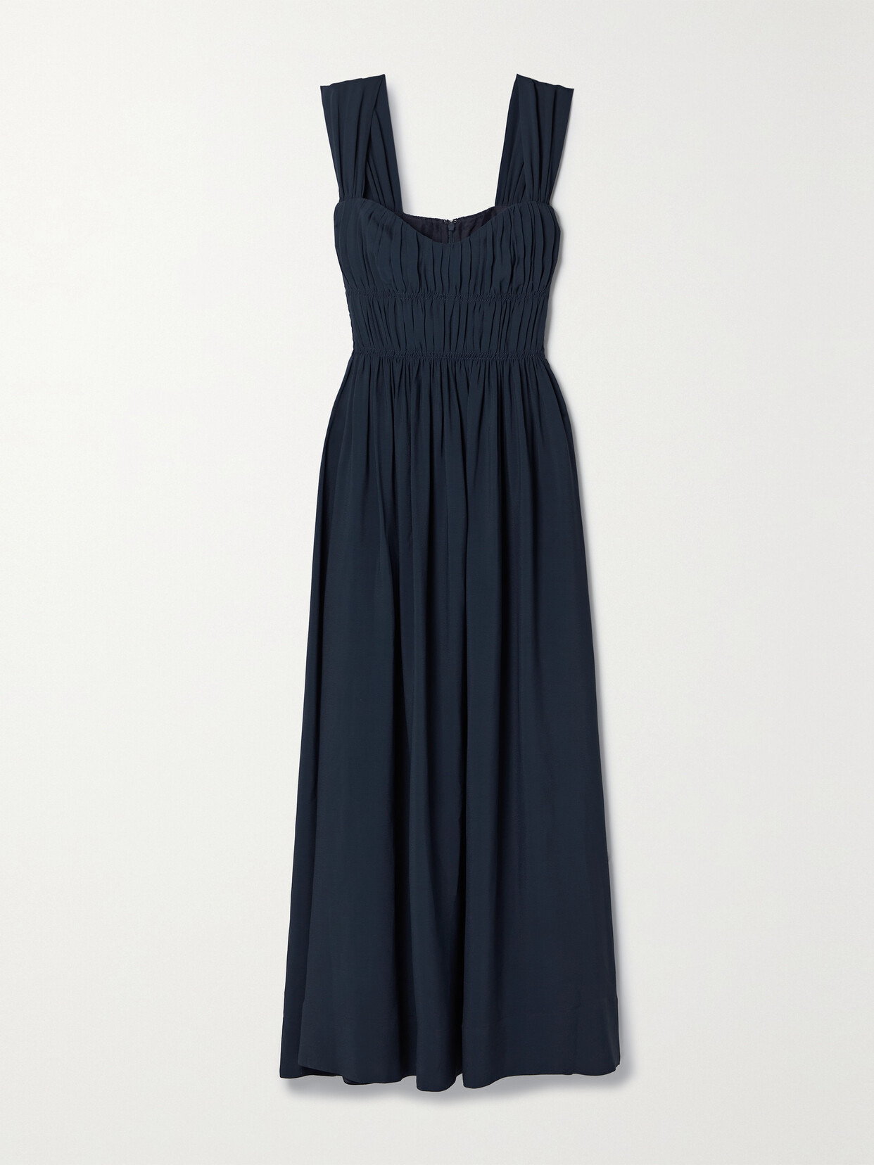 La Ligne - Gathered Crepe Midi Dress - Blue