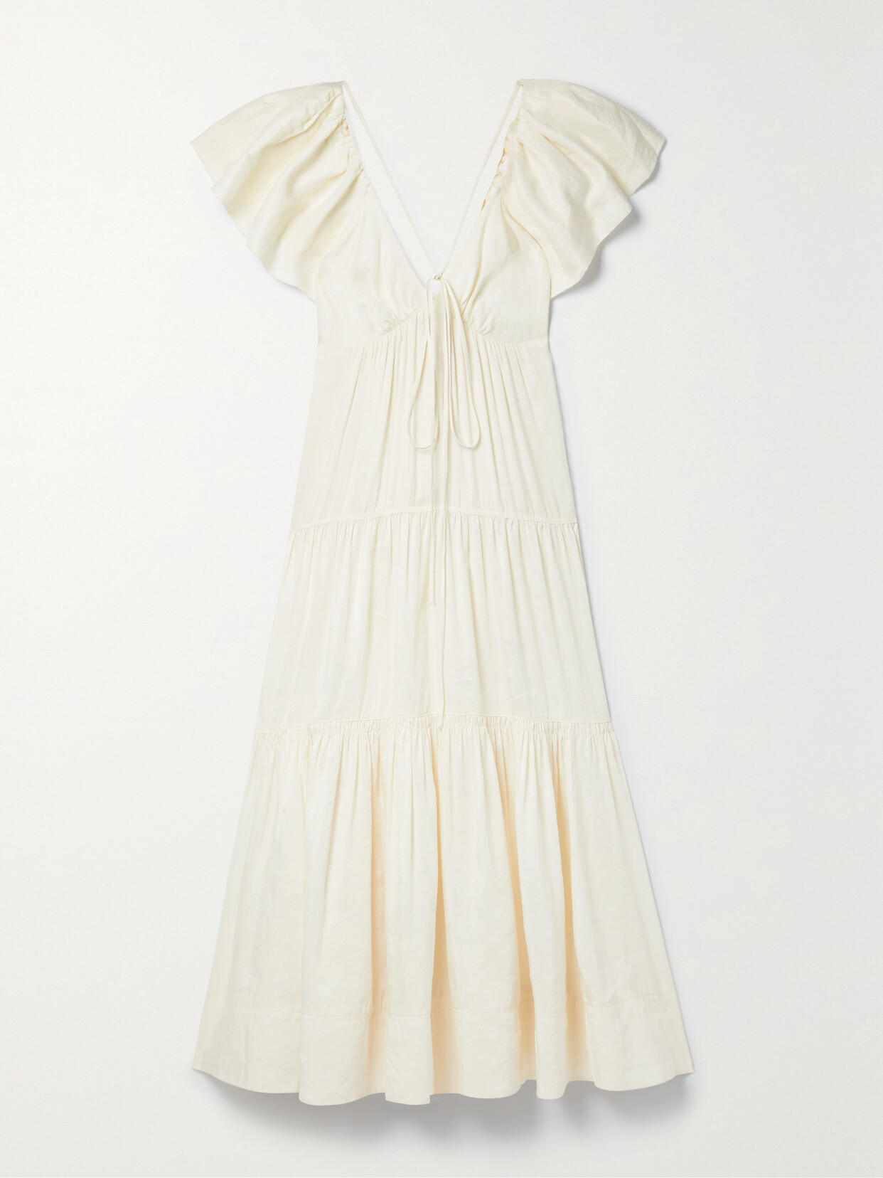 LA LIGNE | Stella Tiered Linen-Blend Maxi Dress