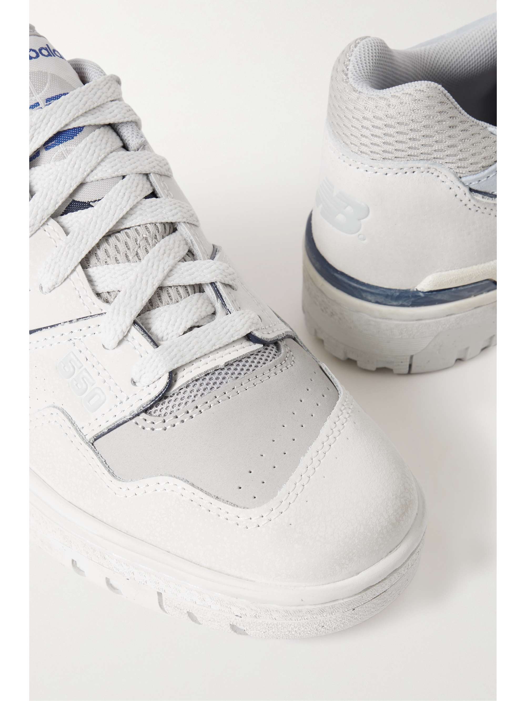 NEW BALANCE 550 suede and mesh-trimmed leather sneakers | NET-A-PORTER