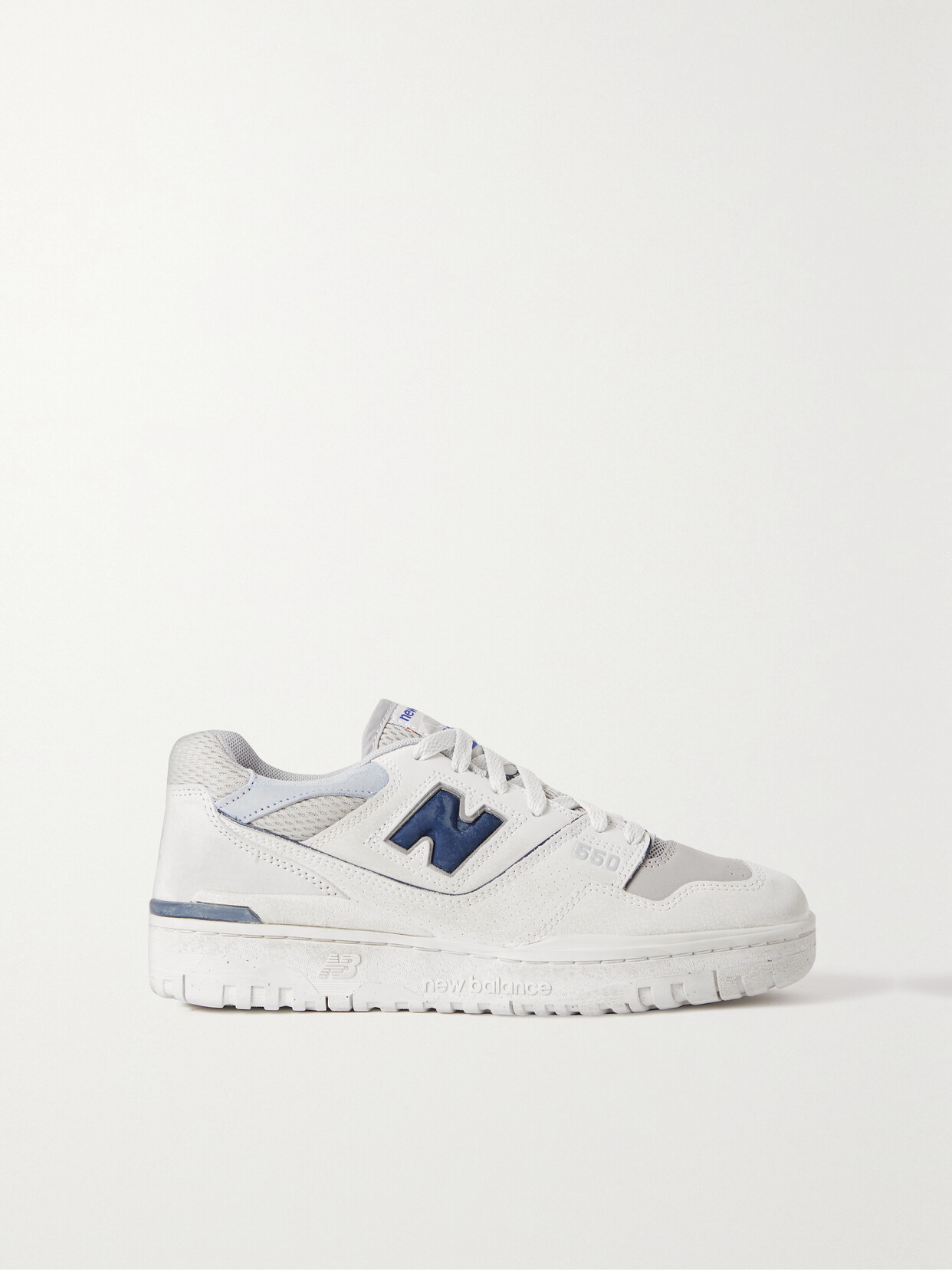NEW BALANCE 550 SUEDE AND MESH-TRIMMED LEATHER SNEAKERS