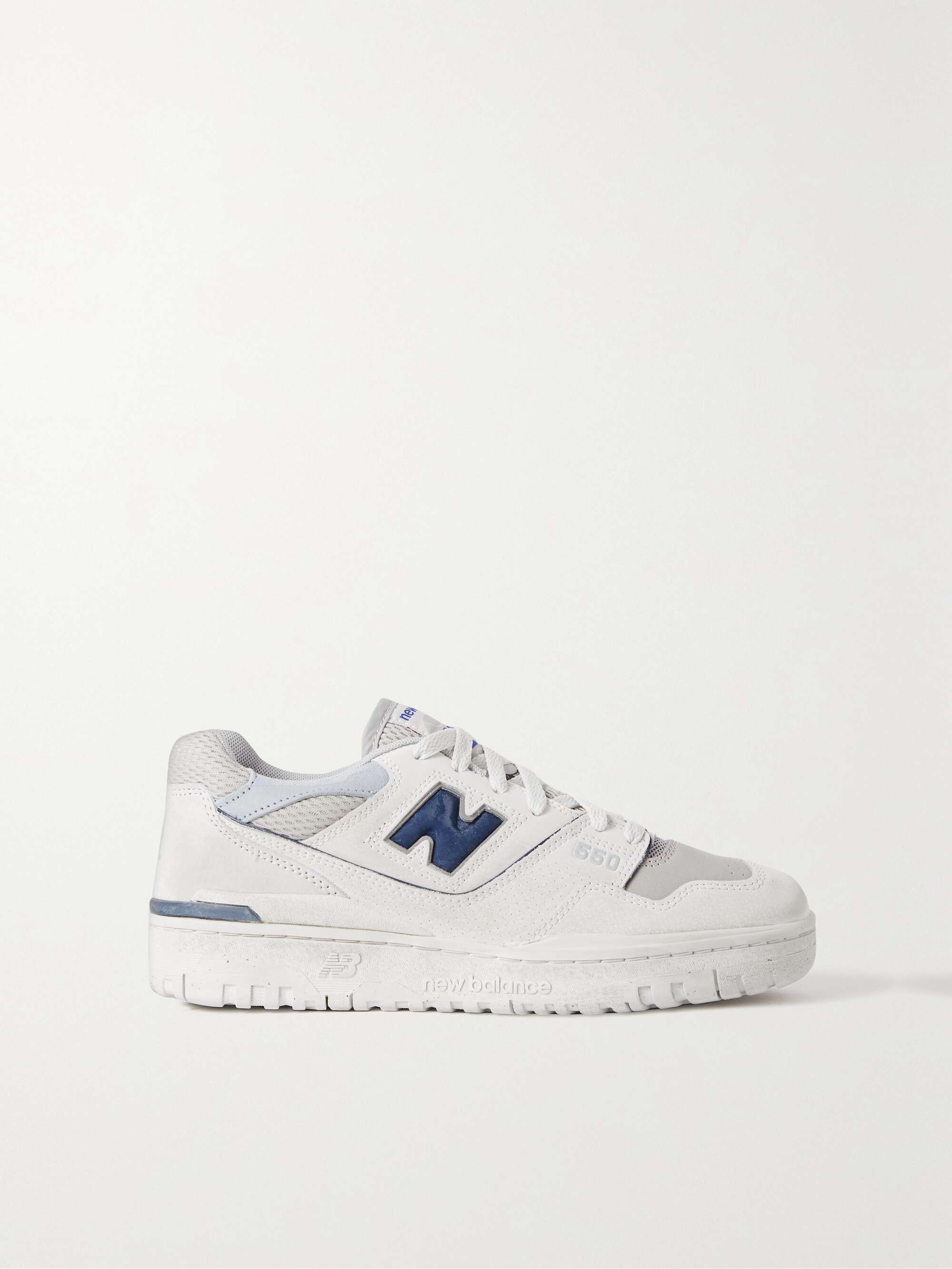 NEW BALANCE 550 suede and mesh-trimmed leather sneakers | NET-A-PORTER