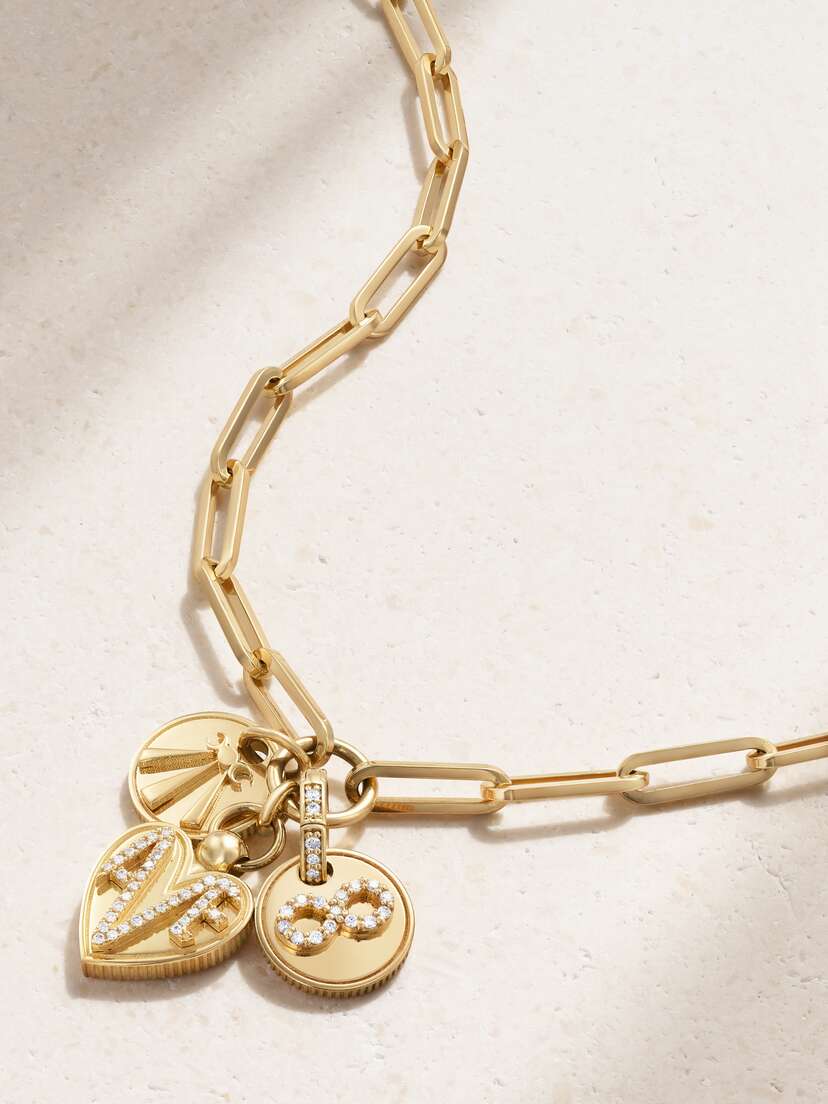 Foundrae Mind Body Soul Infinity And Amate 18-karat Gold Diamond Necklace