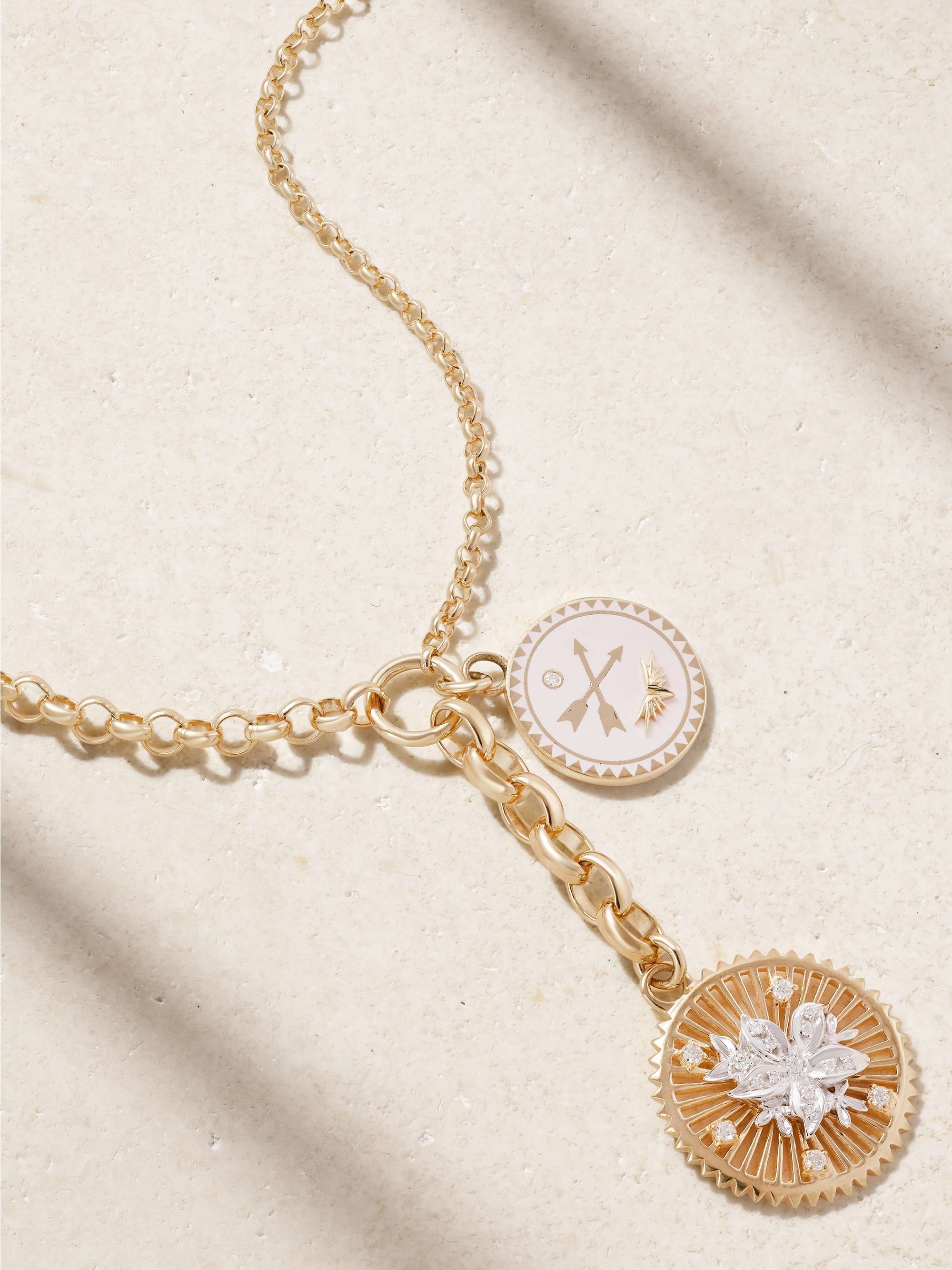 FOUNDRAE Resilience and Passion 18-karat gold, enamel and diamond necklace