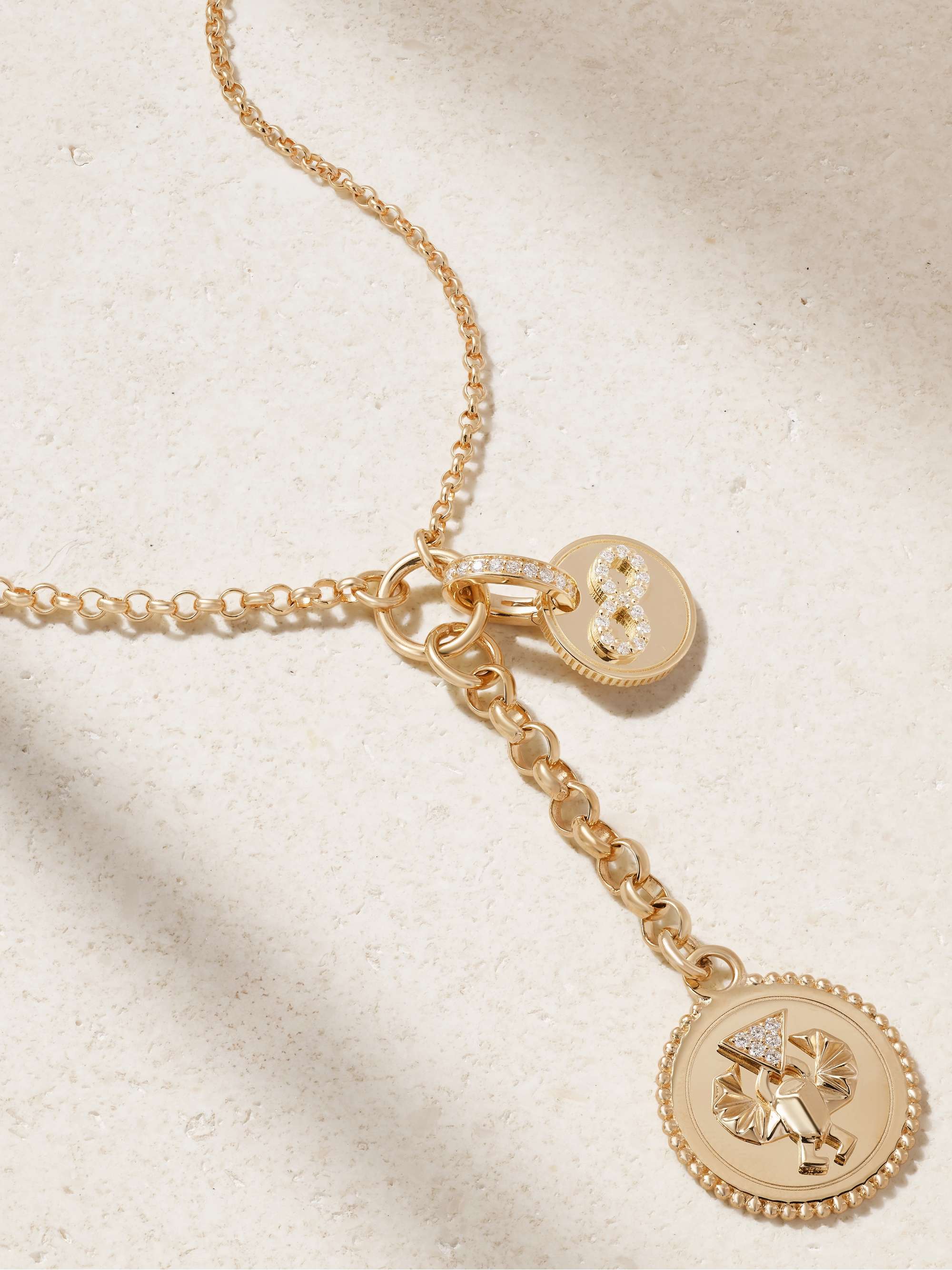 FOUNDRAE Protection and Karma 18-karat gold diamond necklace