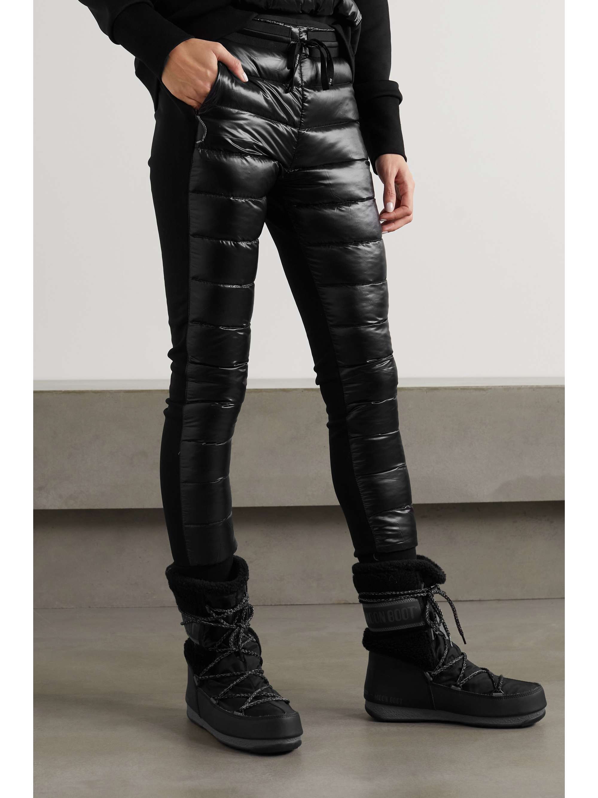 HOLDEN Quilted shell and stretch-jersey down tapered pants