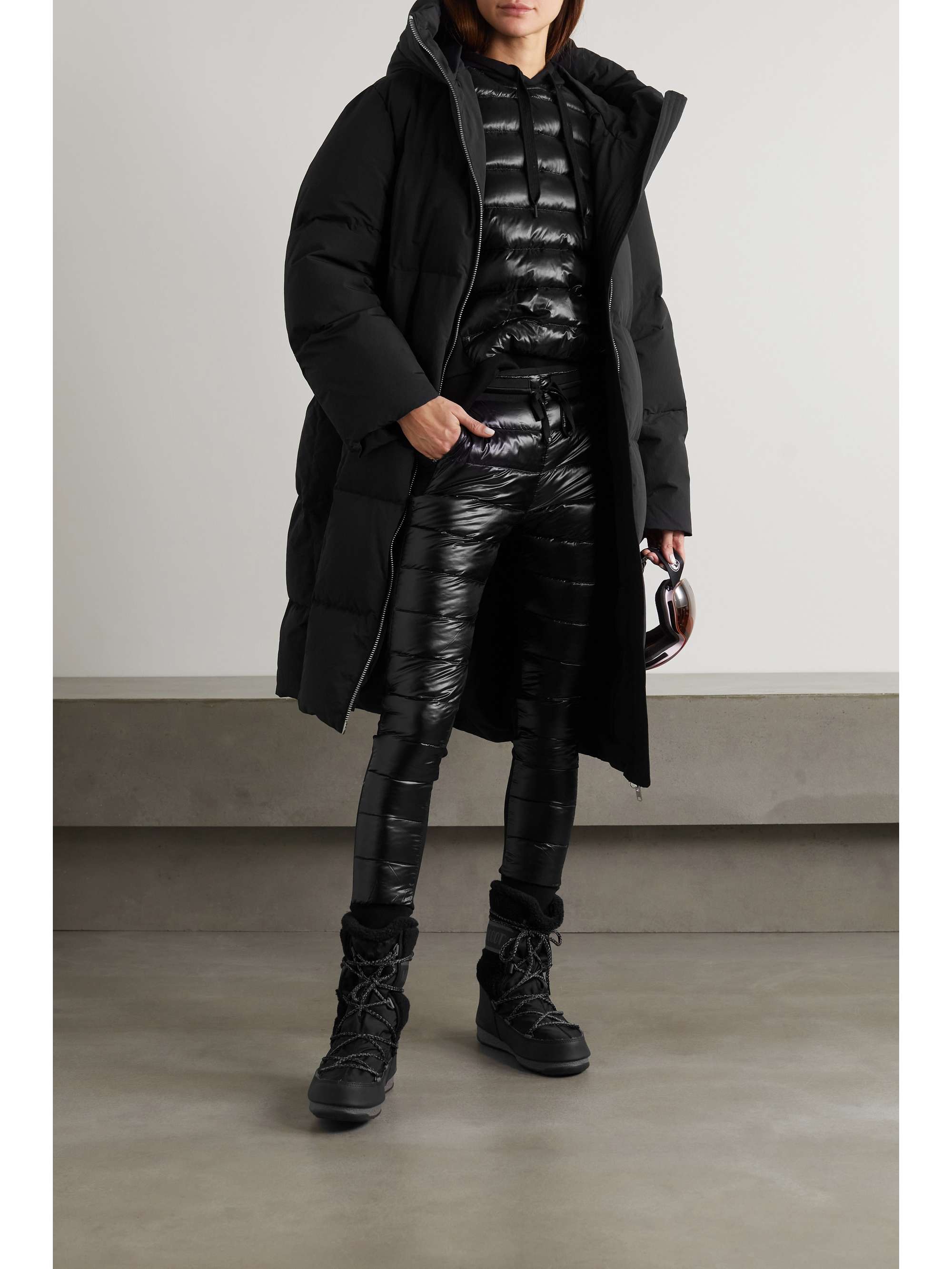 HOLDEN Quilted shell and stretch-jersey down tapered pants