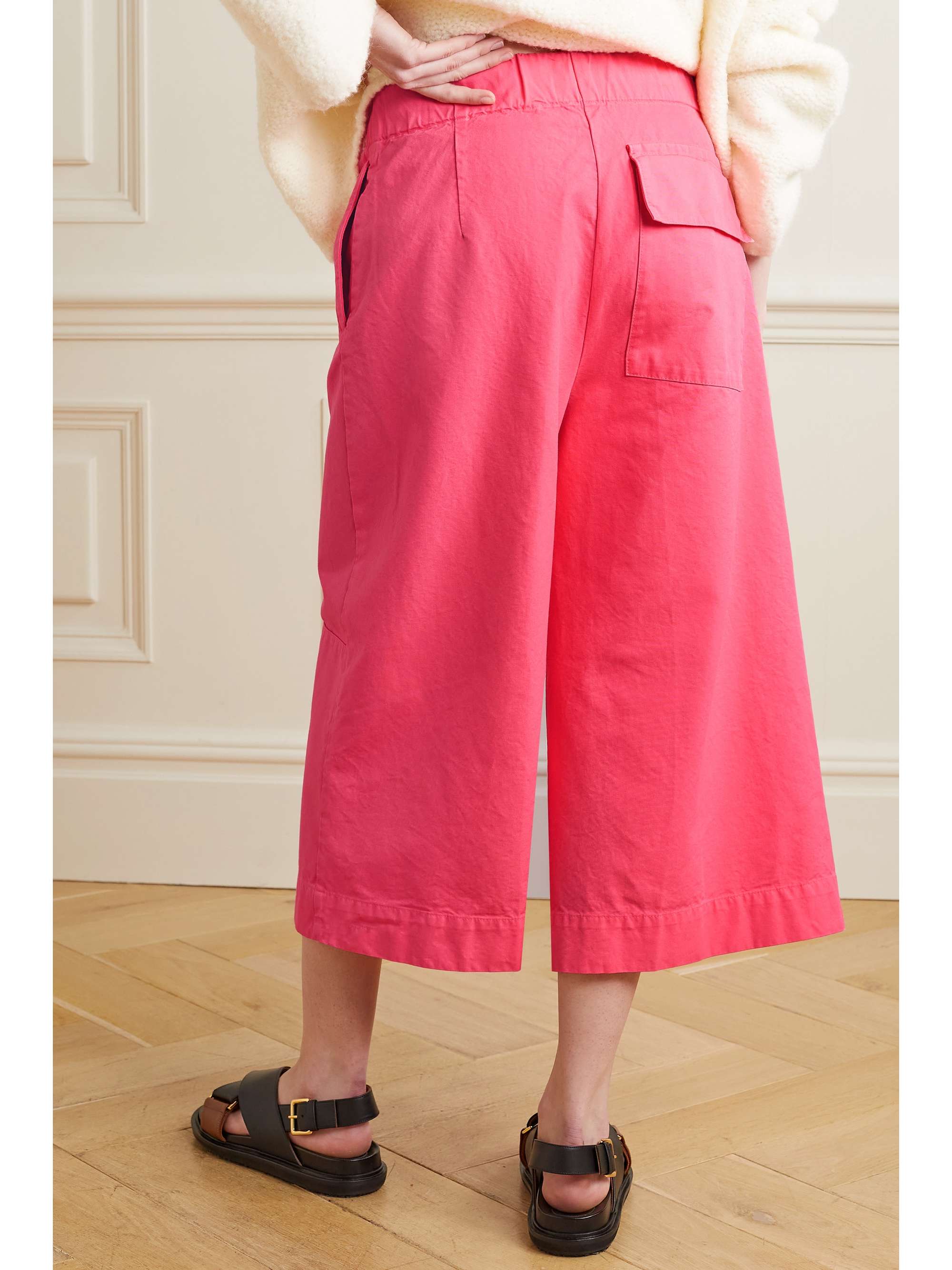 DRIES VAN NOTEN Cropped cotton-canvas wide-leg pants