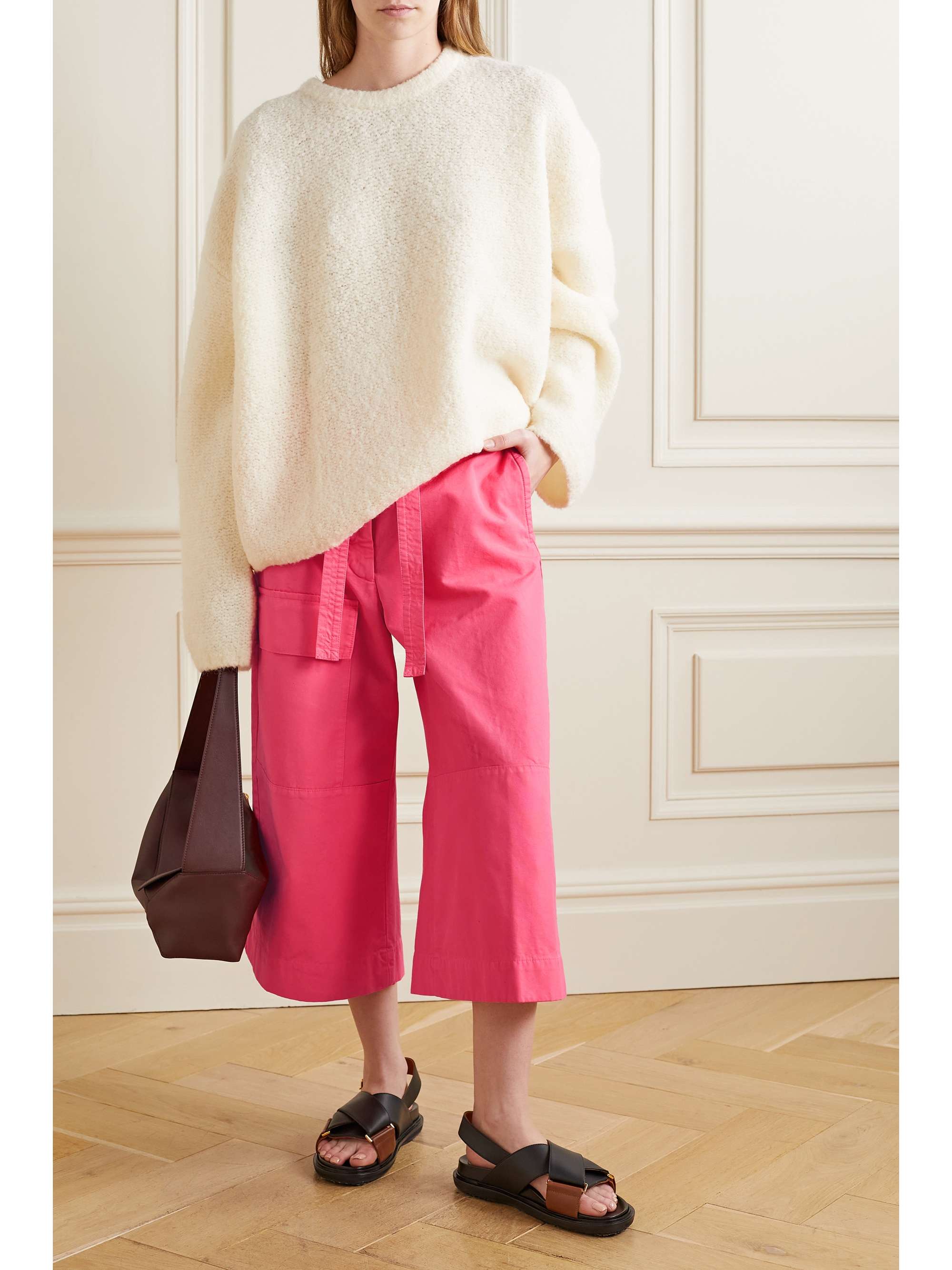 DRIES VAN NOTEN Cropped cotton-canvas wide-leg pants