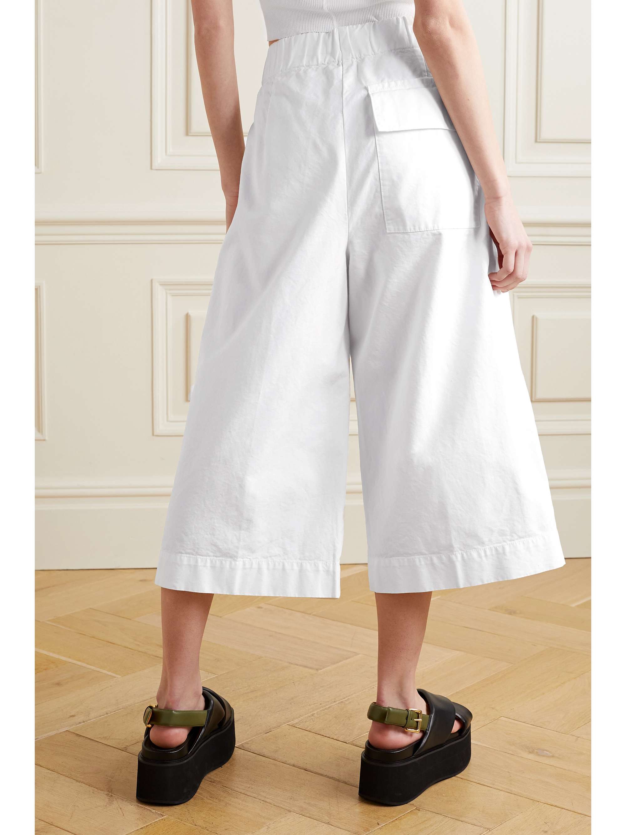 DRIES VAN NOTEN Cropped cotton-canvas wide-leg pants