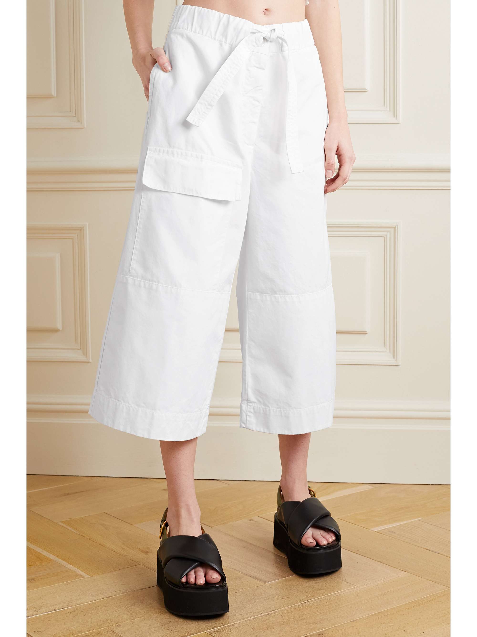 DRIES VAN NOTEN Cropped cotton-canvas wide-leg pants