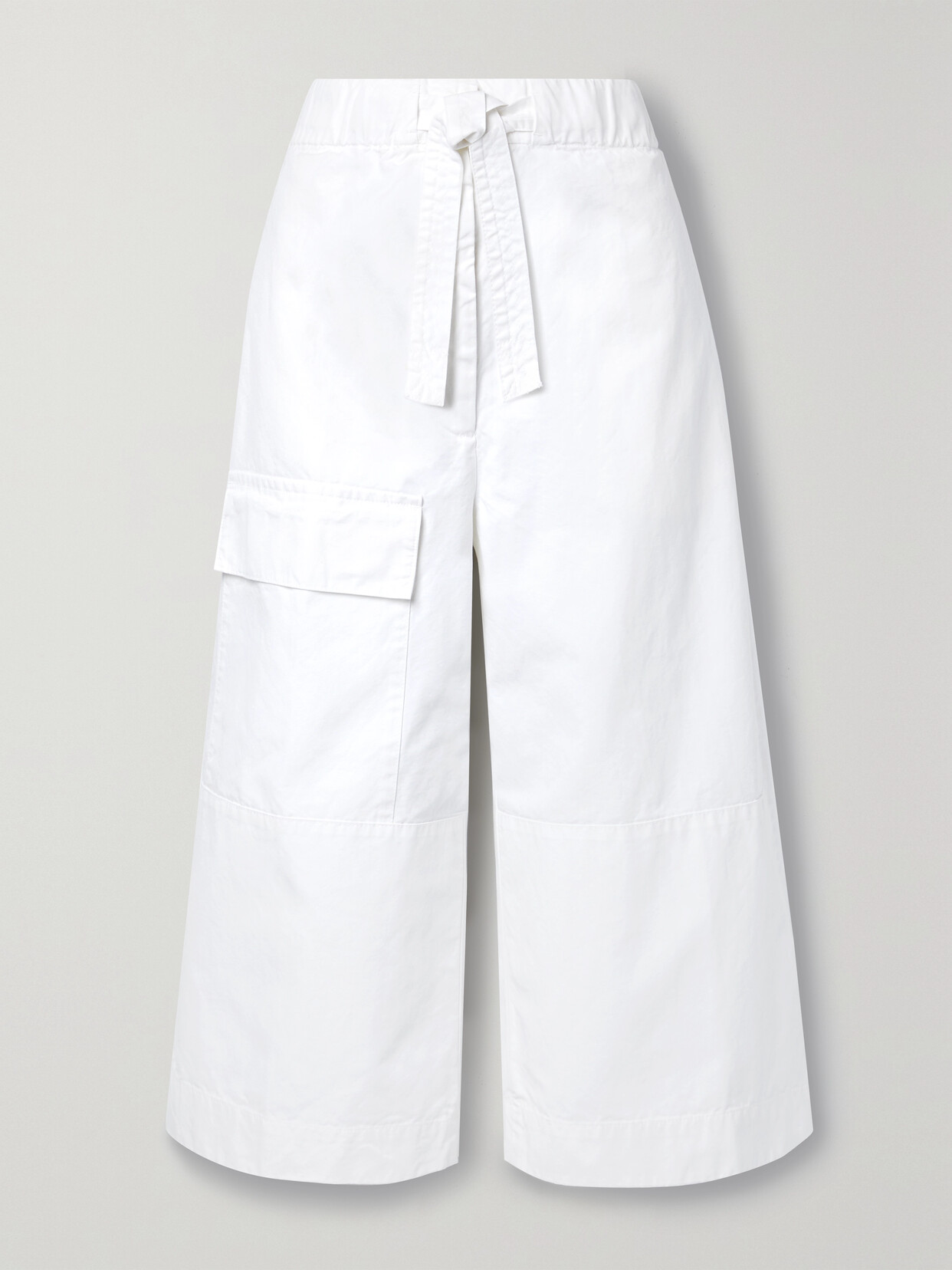 Dries Van Noten Cropped Cotton-canvas Wide-leg Pants - White