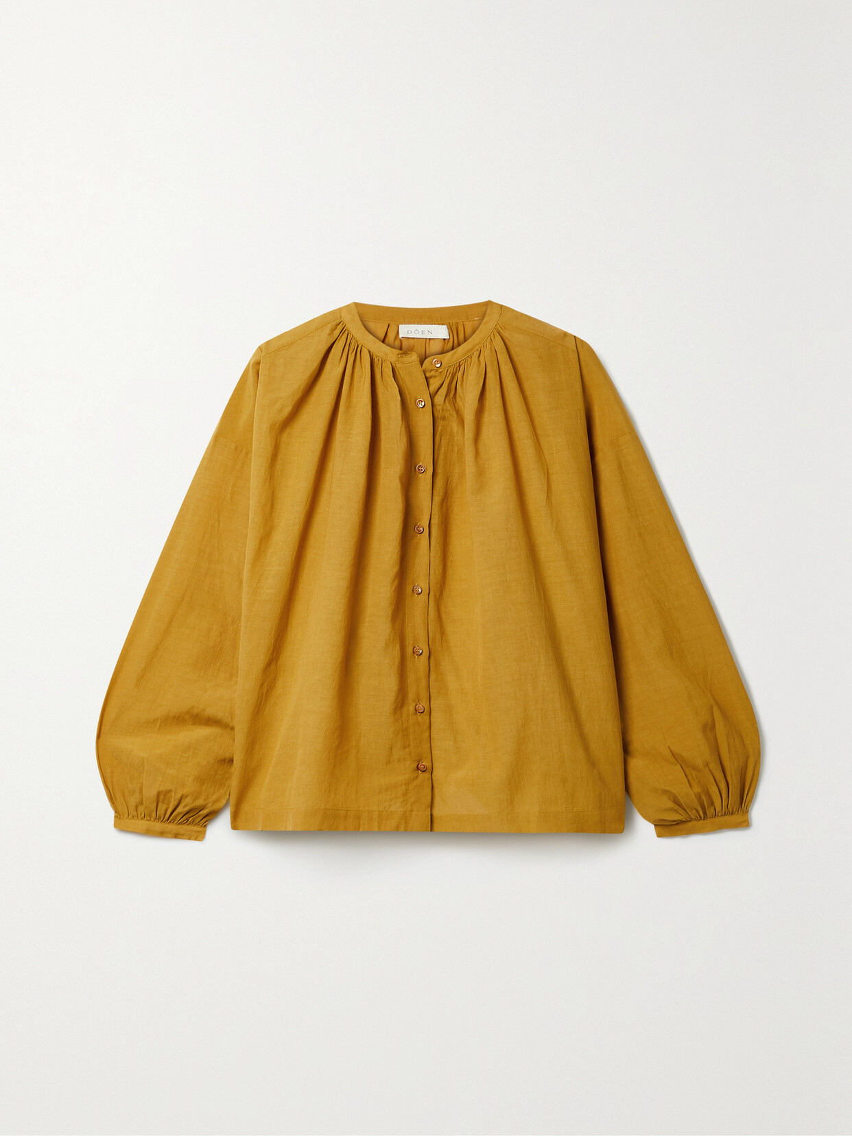 DÔEN - + Net Sustain Jane Ruffled Organic Cotton Voile Blouse - Yellow