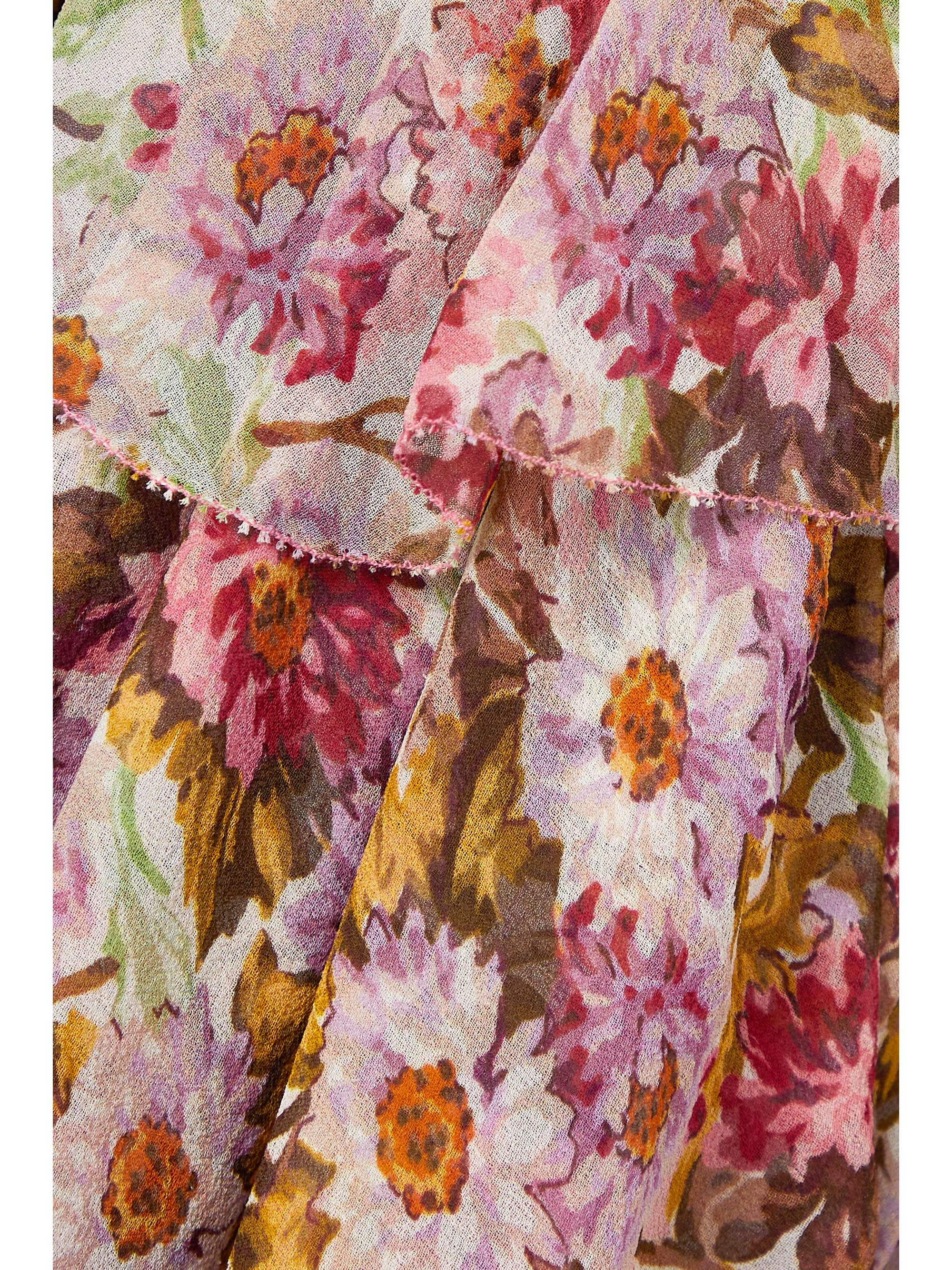 DÔEN Idette tiered ruffled floral-print silk-georgette mini dress