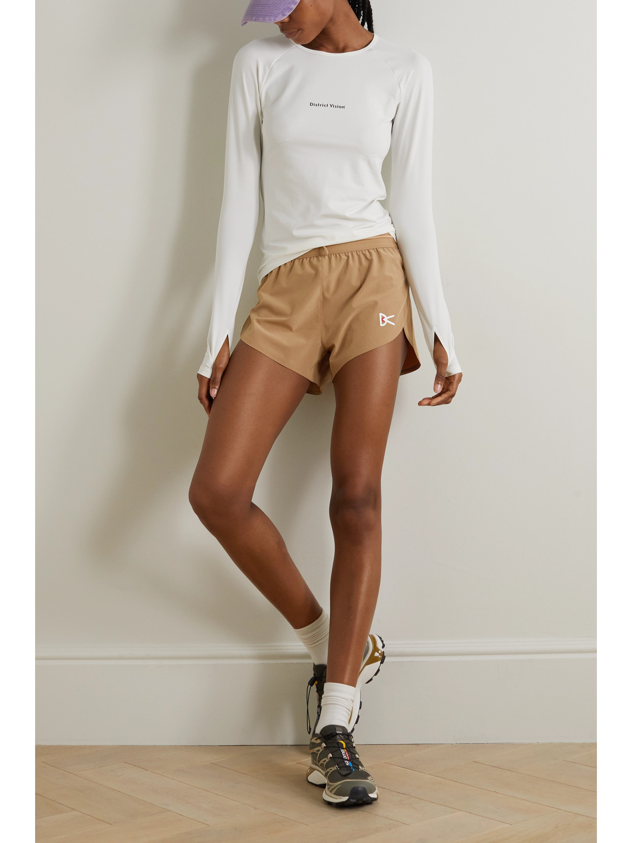 District Vision Vedana Printed Stretch-shell Shorts In Neutrals
