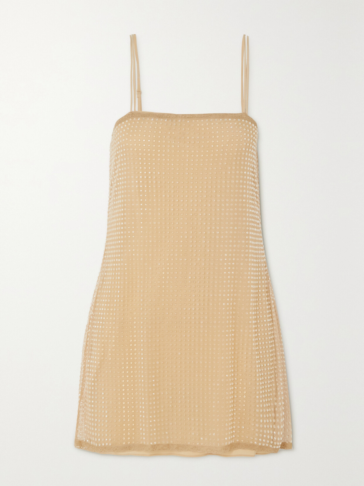 ALEXANDER WANG CRYSTAL-EMBELLISHED TULLE MINI DRESS