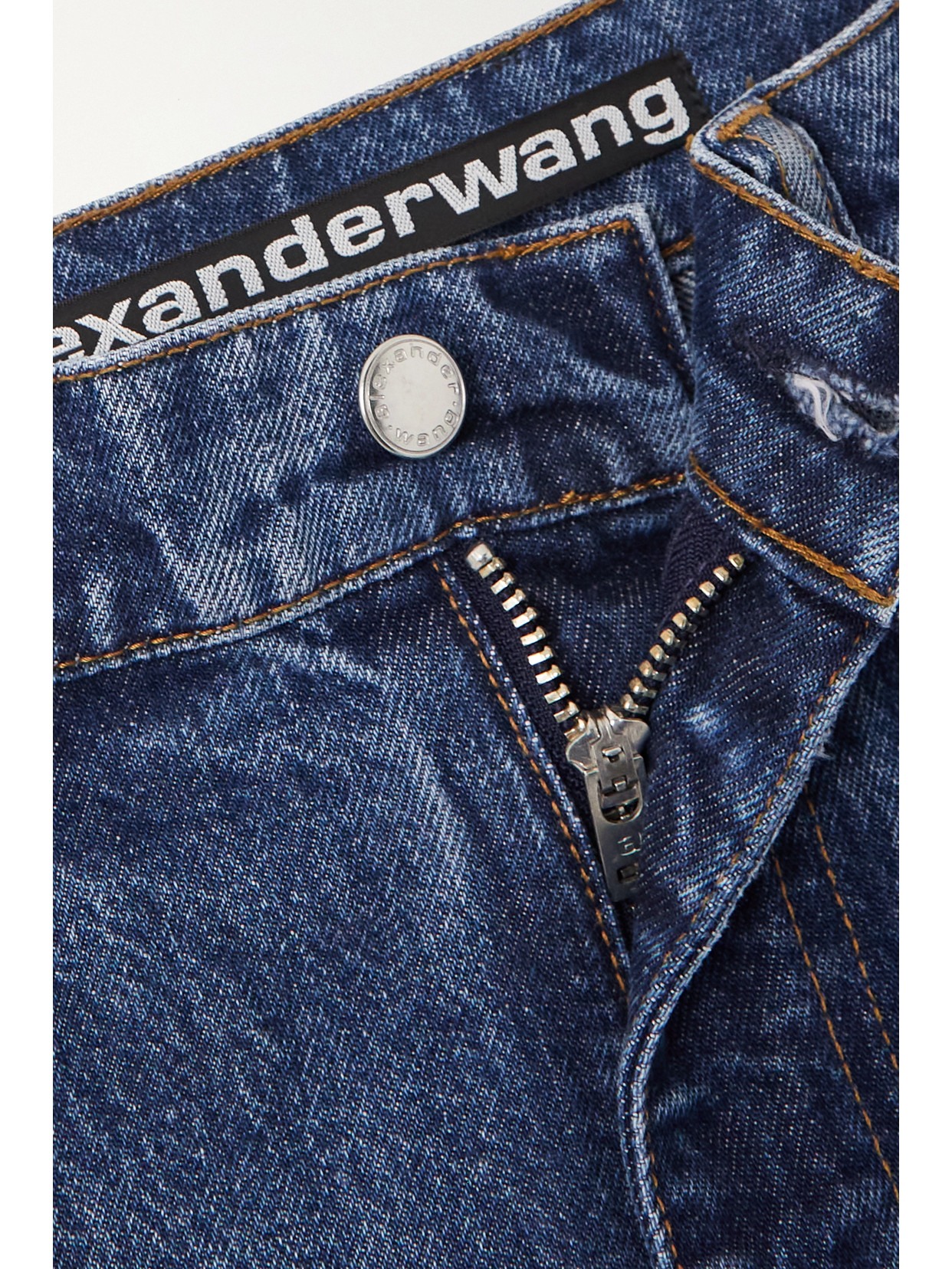 ALEXANDER WANG CRYSTAL-EMBELLISHED HIGH-RISE WIDE-LEG JEANS