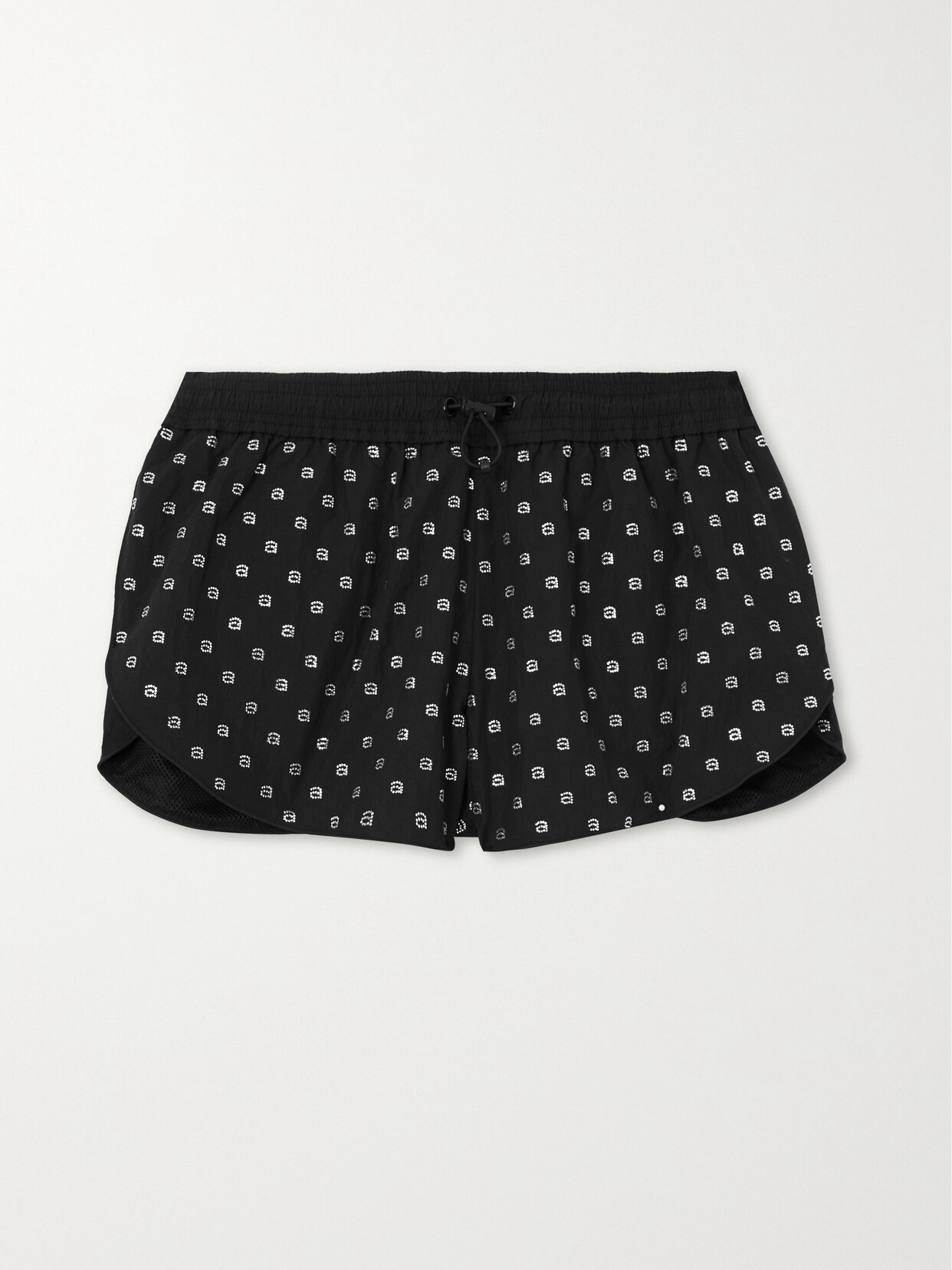 Alexander Wang - Crystal-embellished Crinkled-shell Shorts - Black