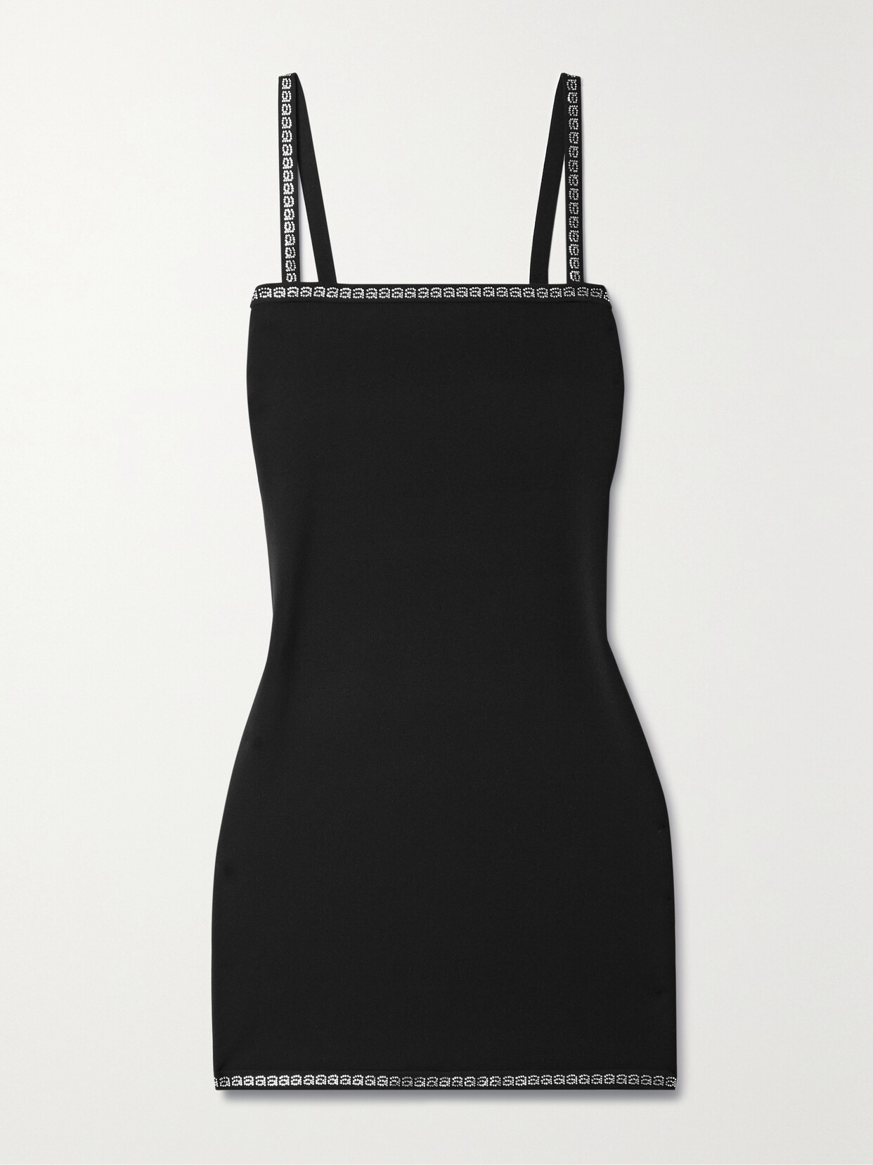 ALEXANDER WANG CRYSTAL-EMBELLISHED STRETCH-KNIT MINI DRESS