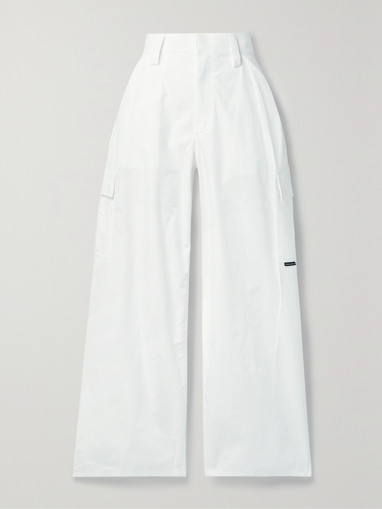 Alexander Wang T Cotton-poplin Wide-leg Cargo Trousers In Bright White