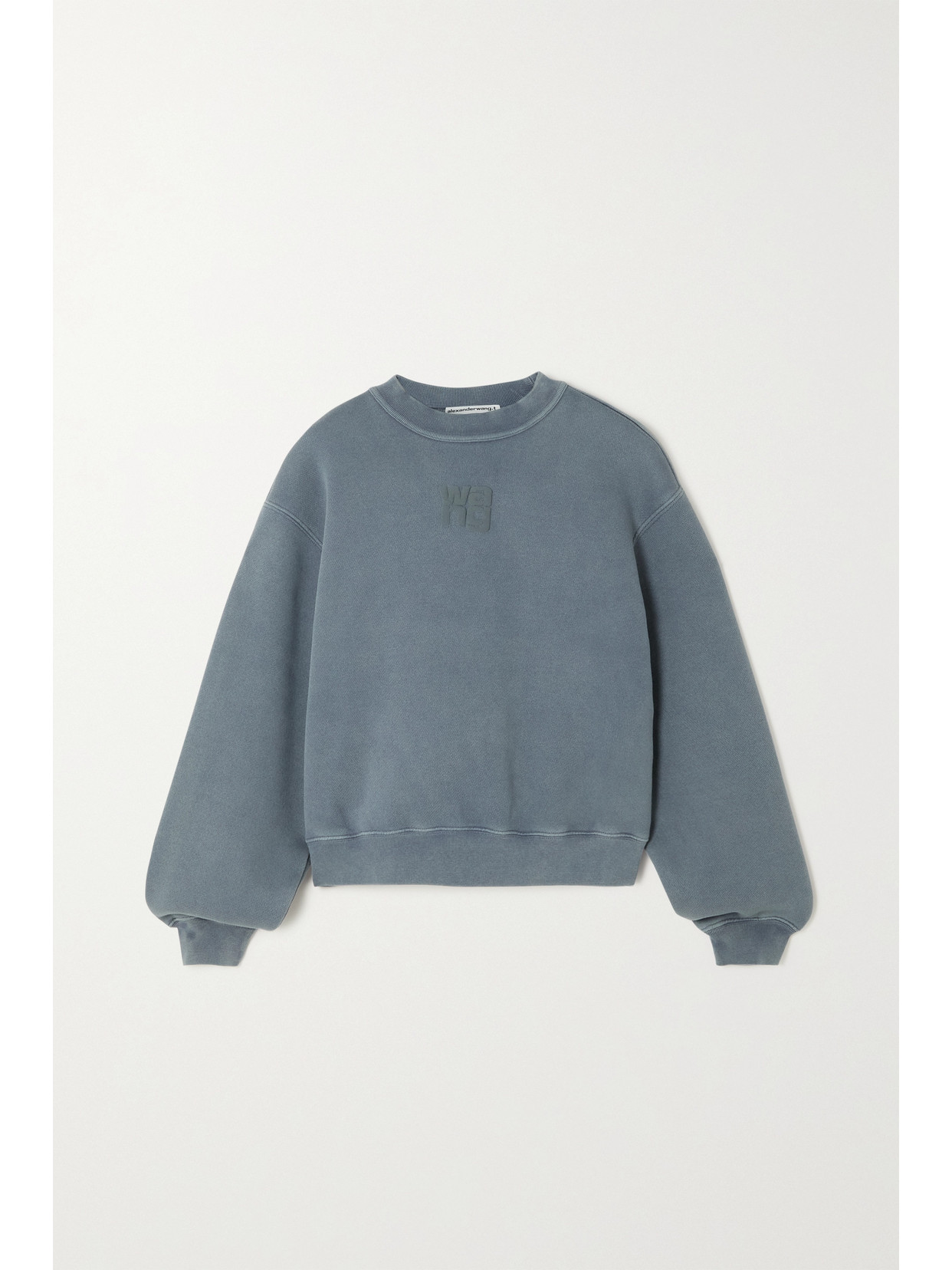 alexanderwang.t - Essential Flocked Cotton-blend Jersey Sweatshirt - Gray