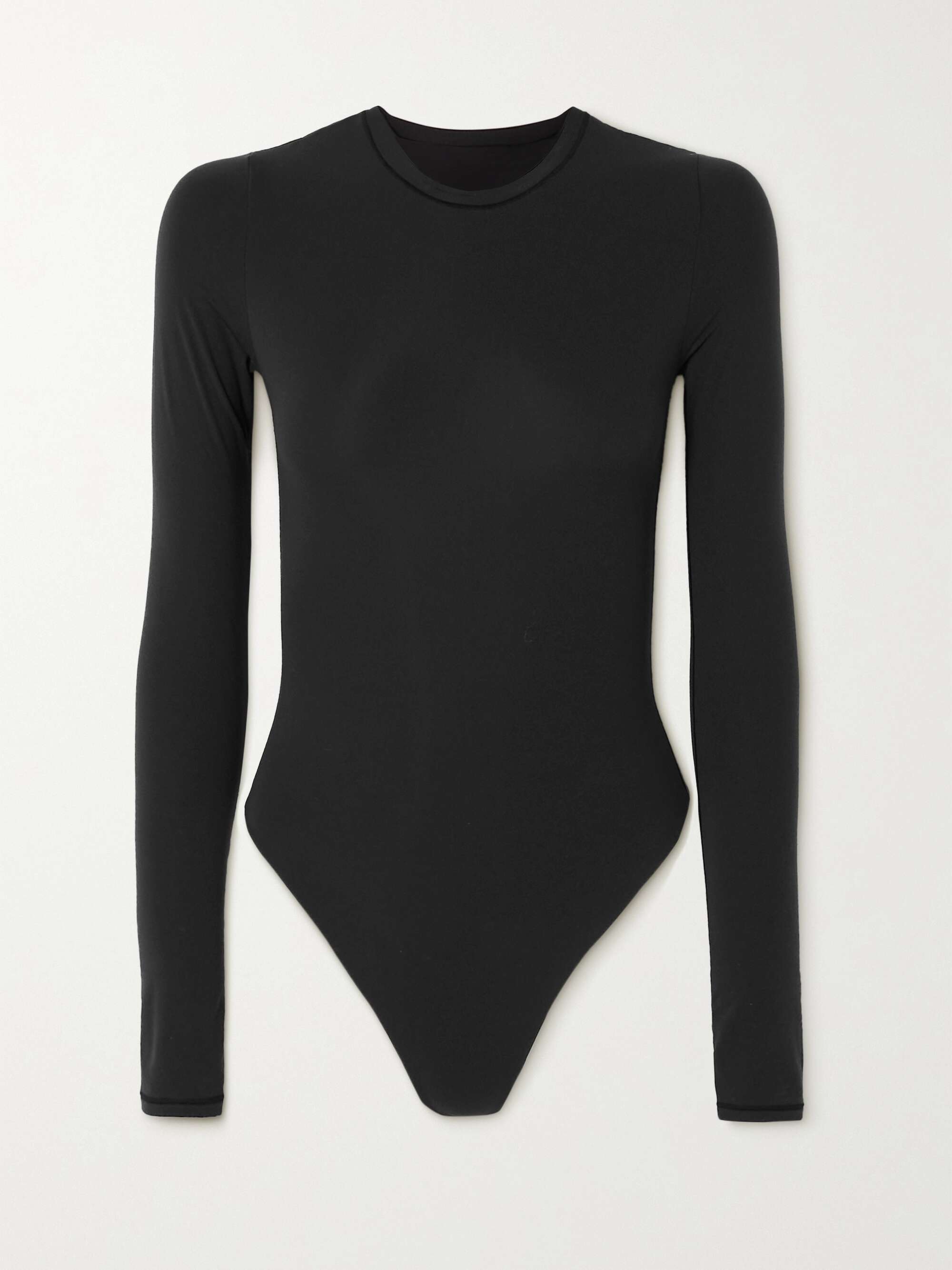 SKIMS Fits Everybody Long Sleeve Crew Neck Bodysuit - Onyx