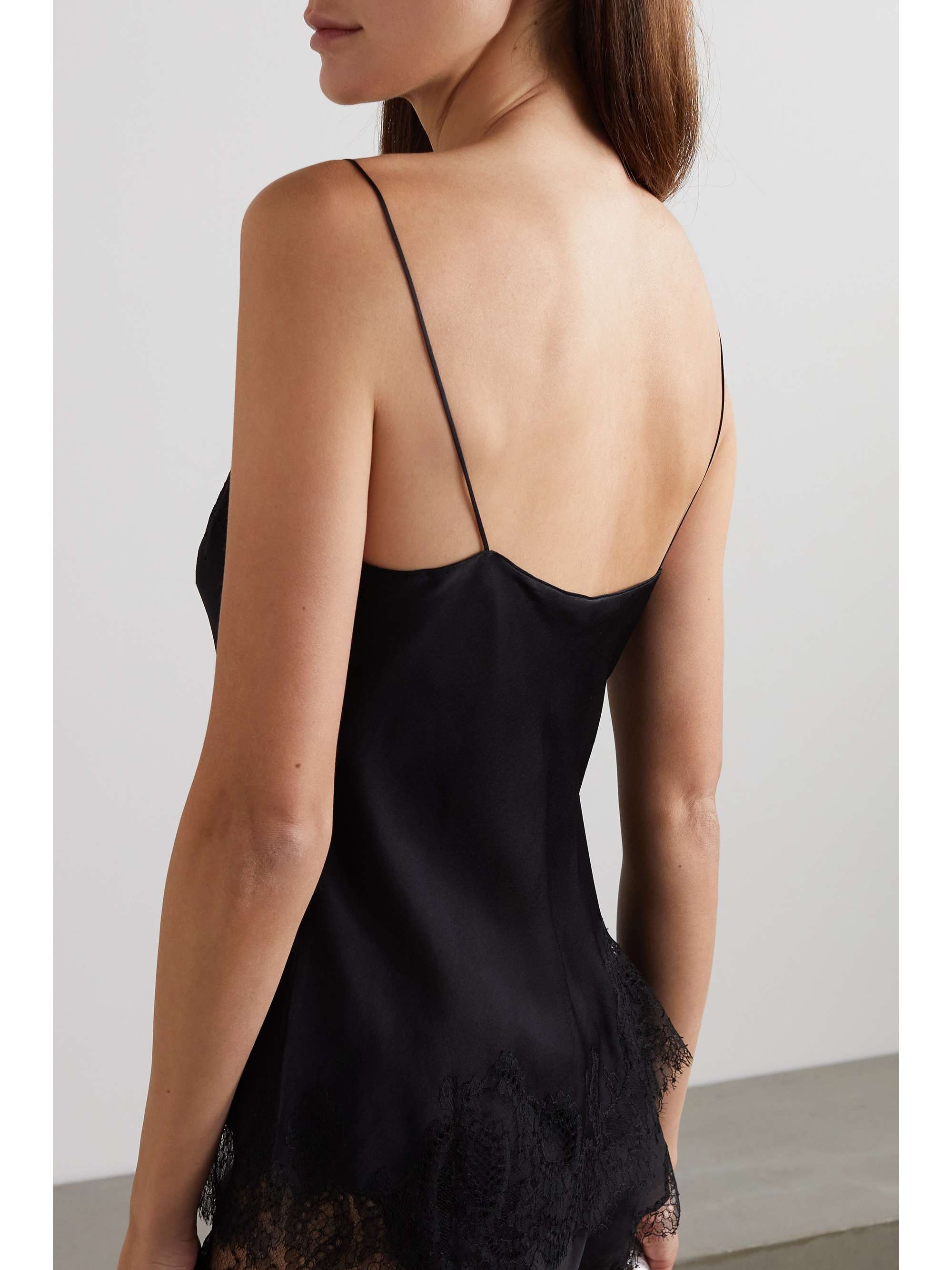 CARINE GILSON Lace-trimmed silk camisole