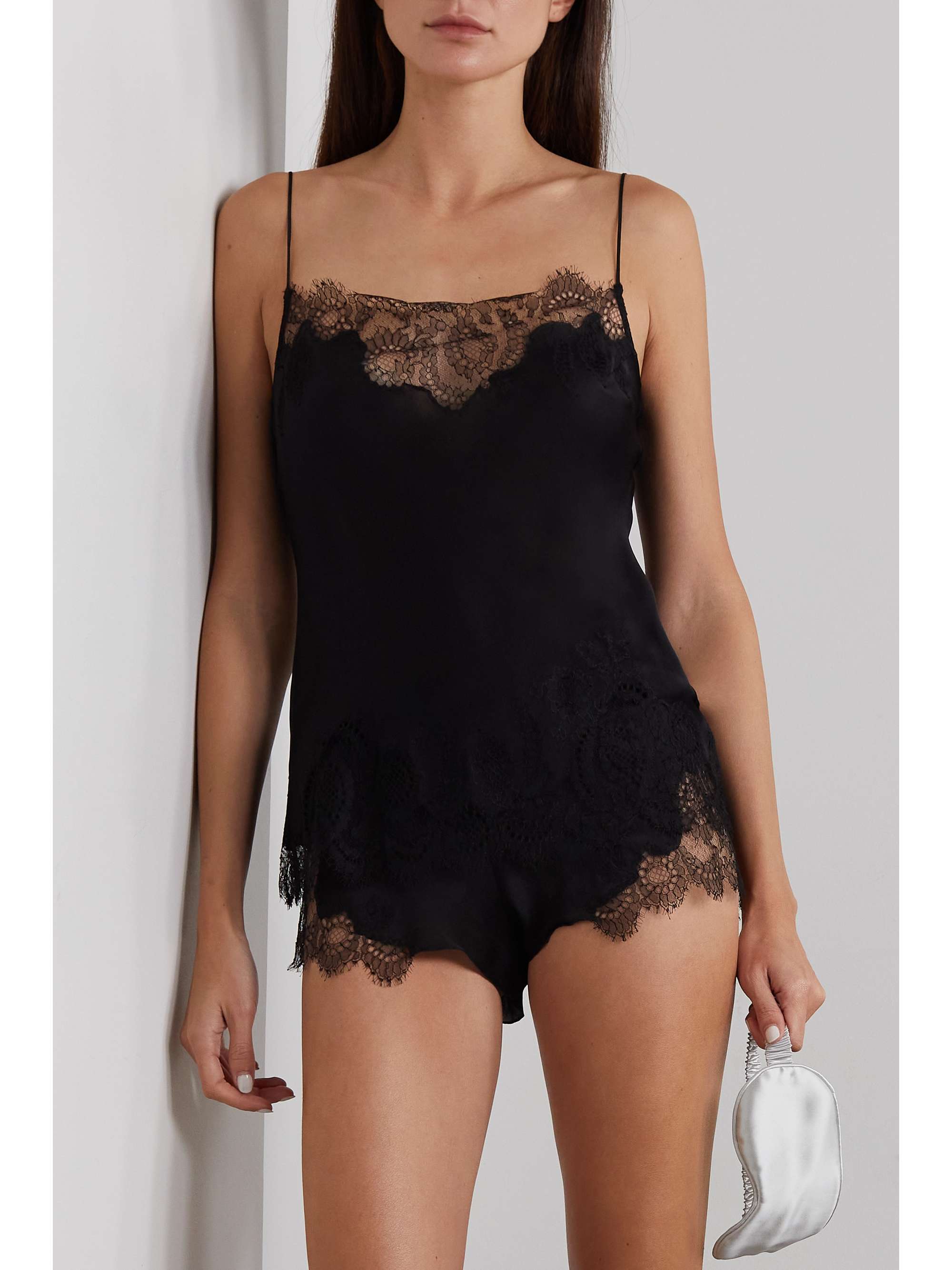 CARINE GILSON Lace-trimmed silk camisole