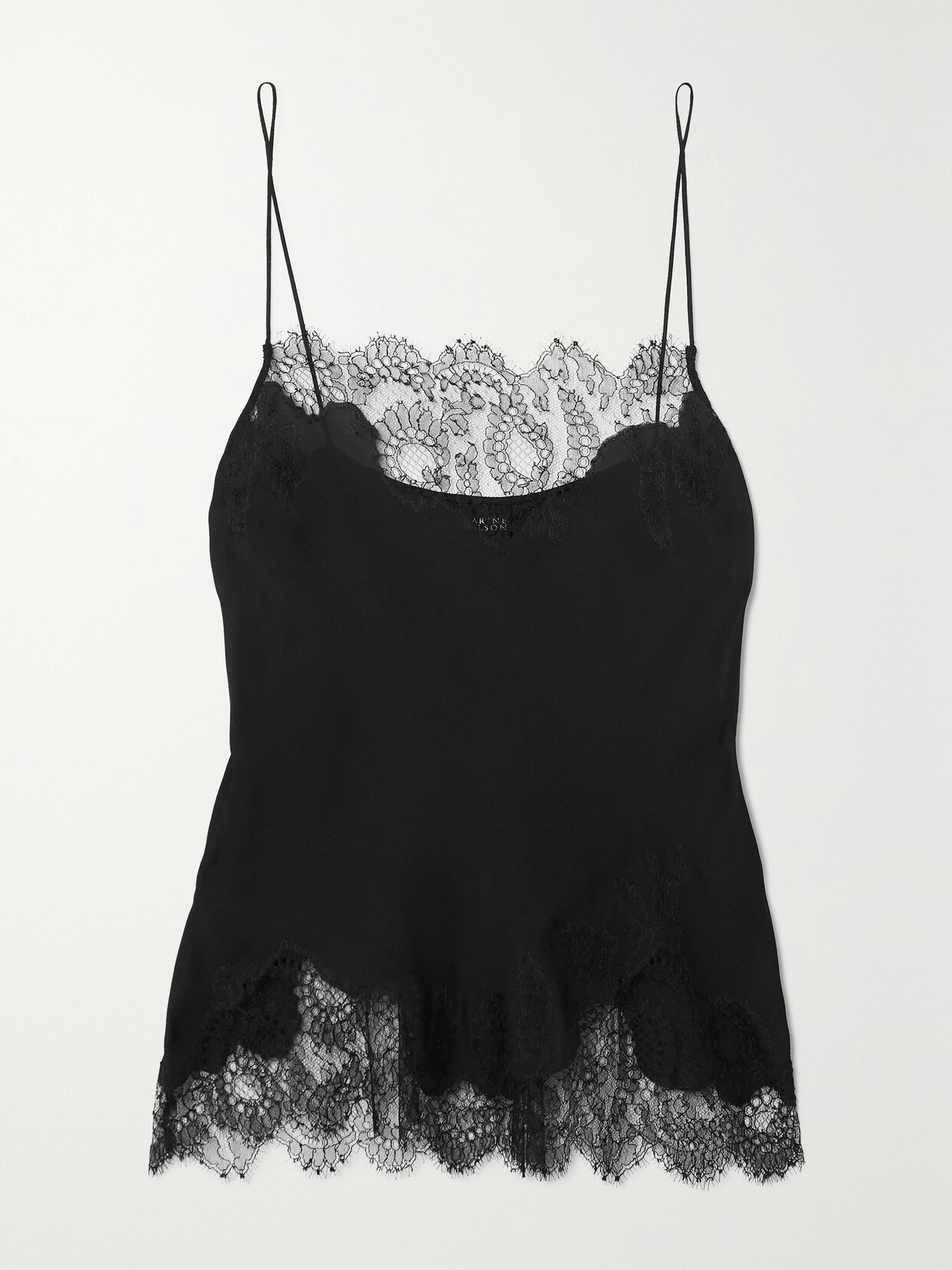 Carine Gilson - Lace-trimmed Silk Camisole - Black