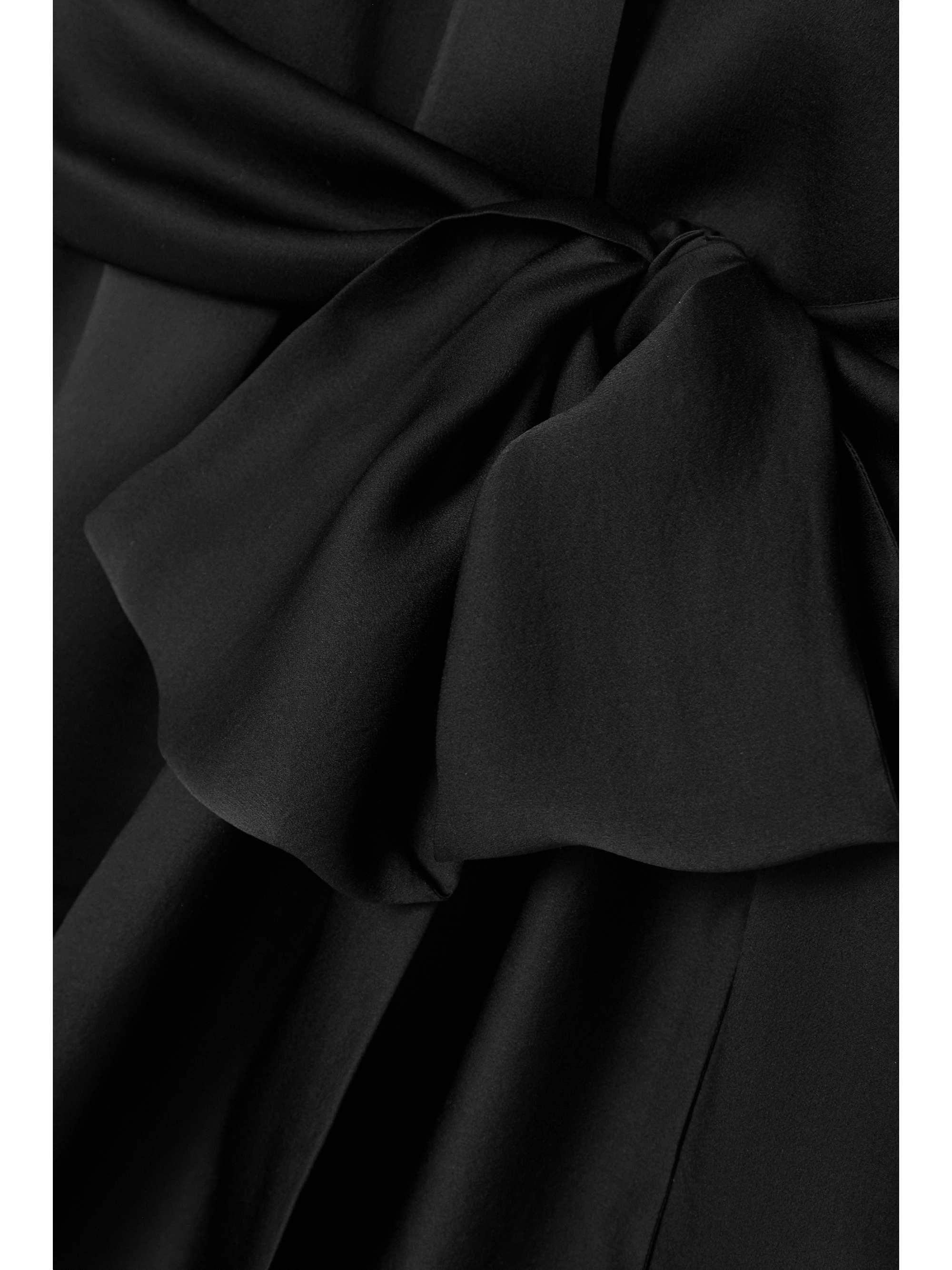 CARINE GILSON Belted lace-trimmed silk-charmeuse robe