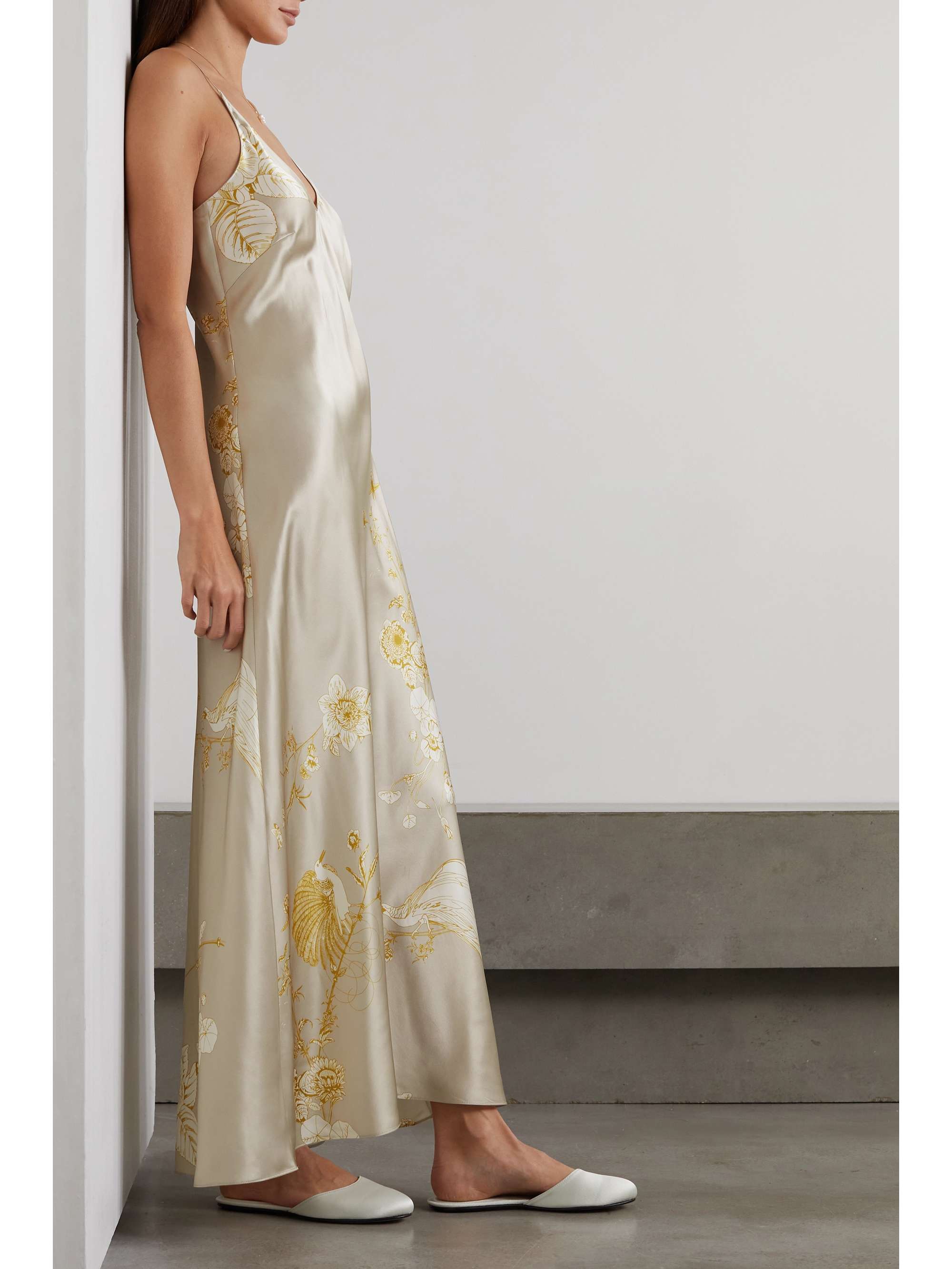 CARINE GILSON Floral-print silk-satin chemise