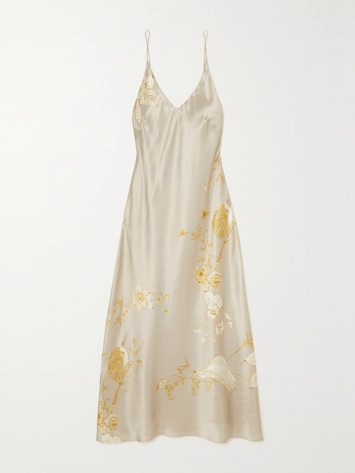 Carine Gilson - Floral-print Silk-satin Chemise - Neutrals