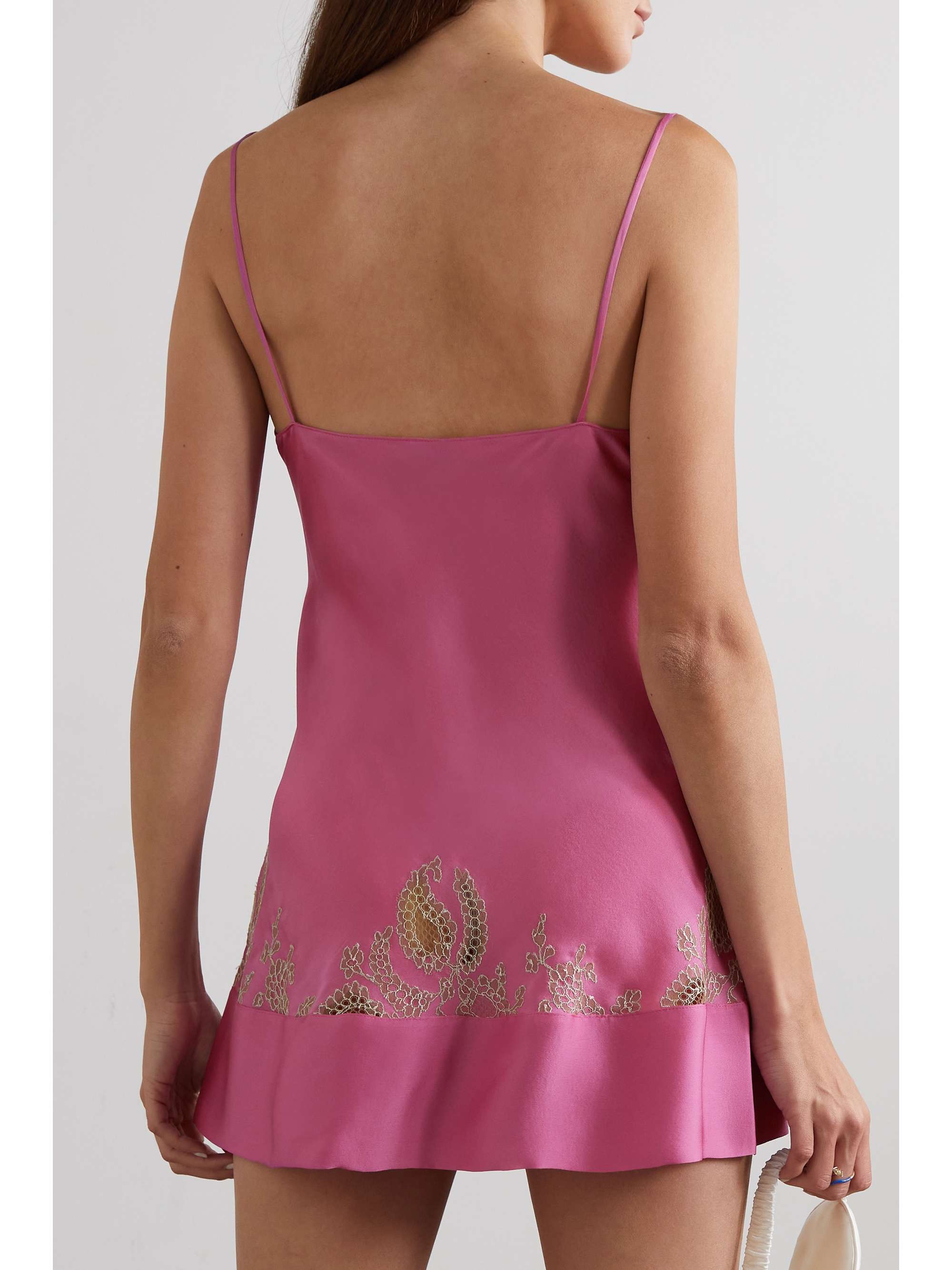 CARINE GILSON Lace-trimmed silk chemise