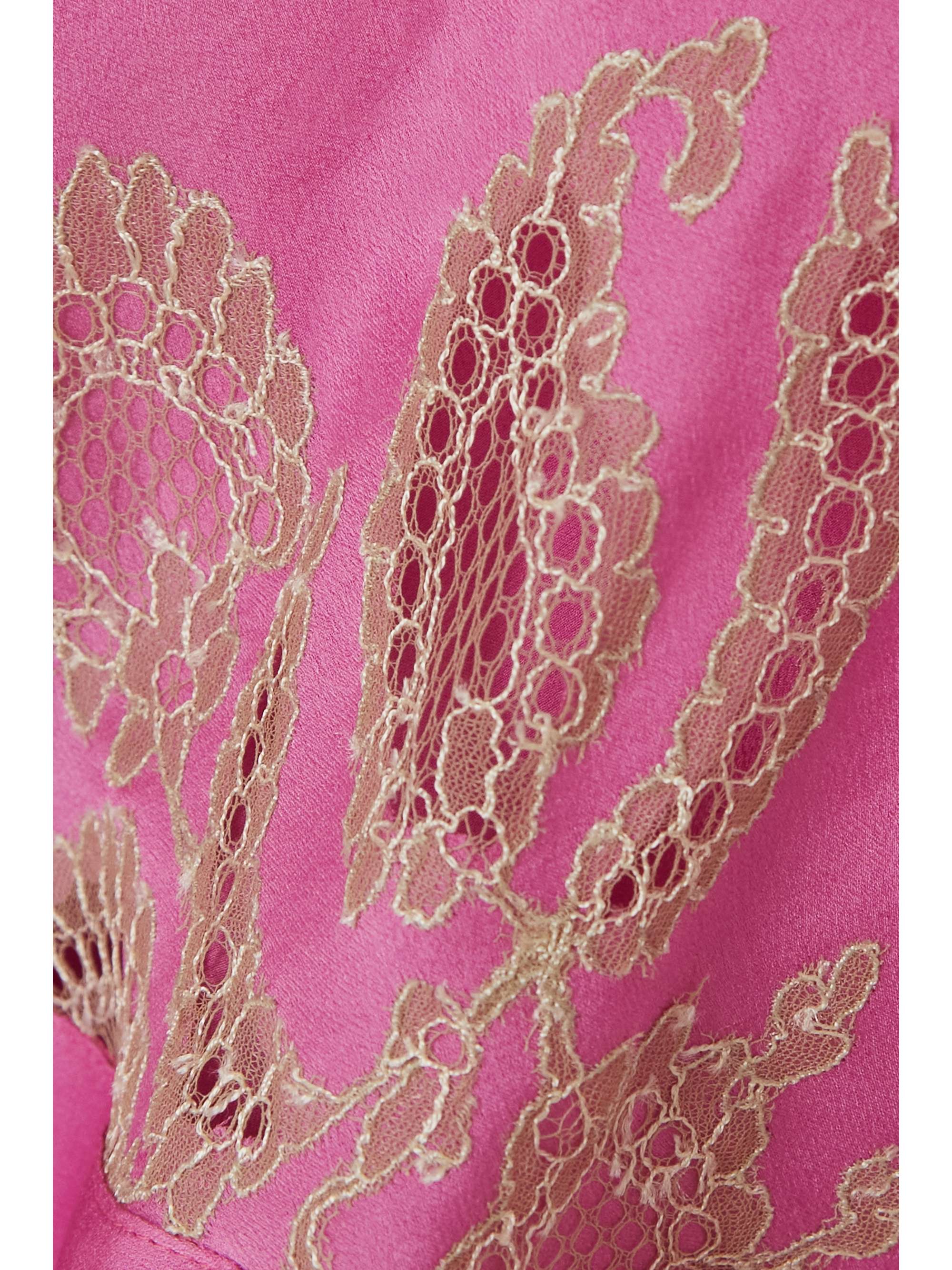 CARINE GILSON Lace-trimmed silk chemise