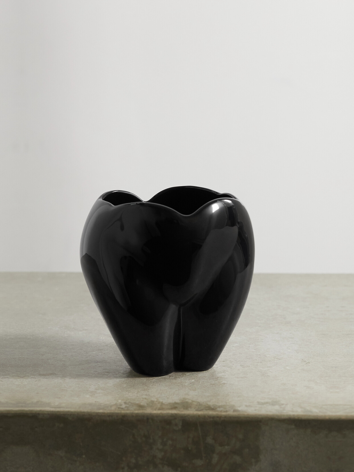 Anissa Kermiche Bottom Of My Heart Glazed Ceramic Vase In Black