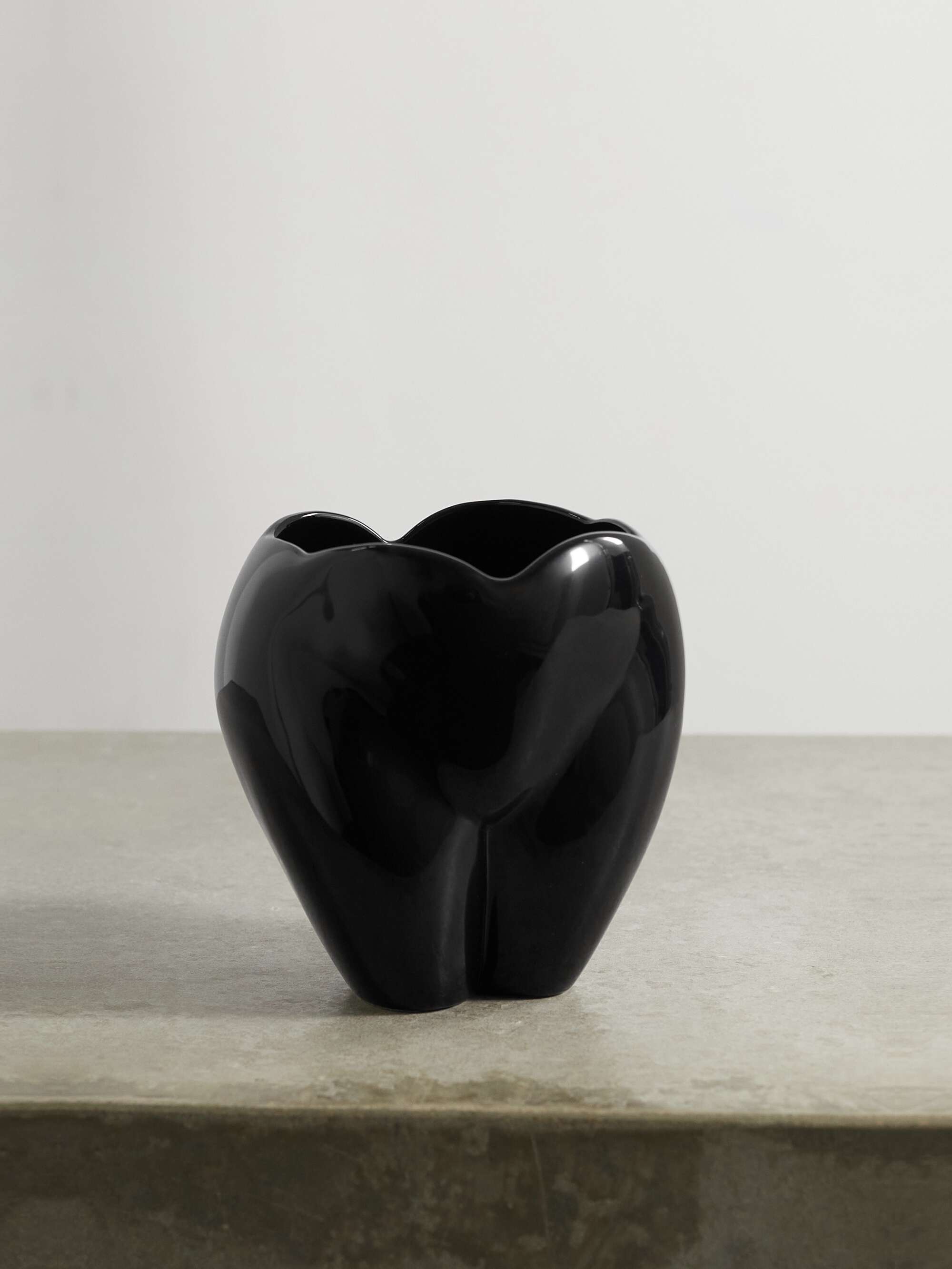 Black Bottom of my Heart glazed ceramic vase | ANISSA KERMICHE | NET-A-PORTER