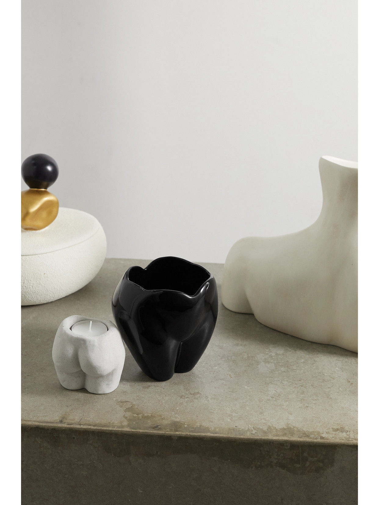 Shop Anissa Kermiche Bottom Of My Heart Glazed Ceramic Vase In Black