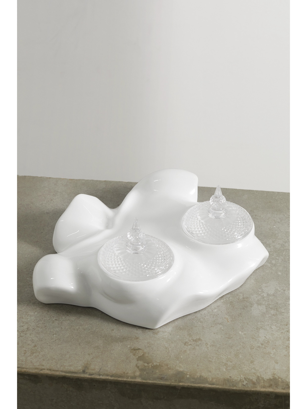 Anissa Kermiche - Ceramic And Glass Tray - White