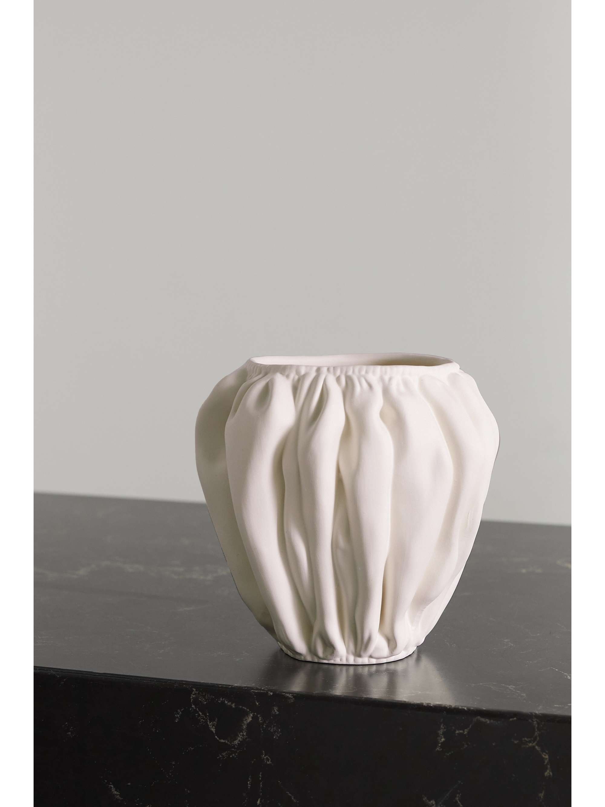 ANISSA KERMICHE Swanky-Panky ruched ceramic vase
