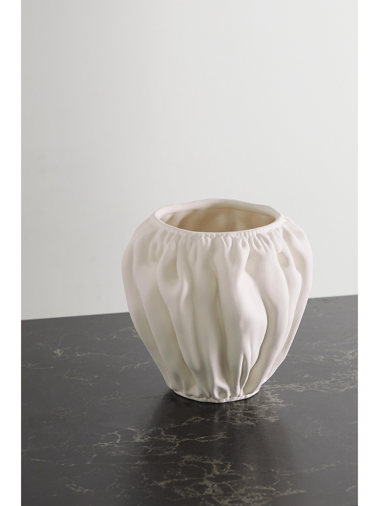 Anissa Kermiche - Swanky-panky Ruched Ceramic Vase - White