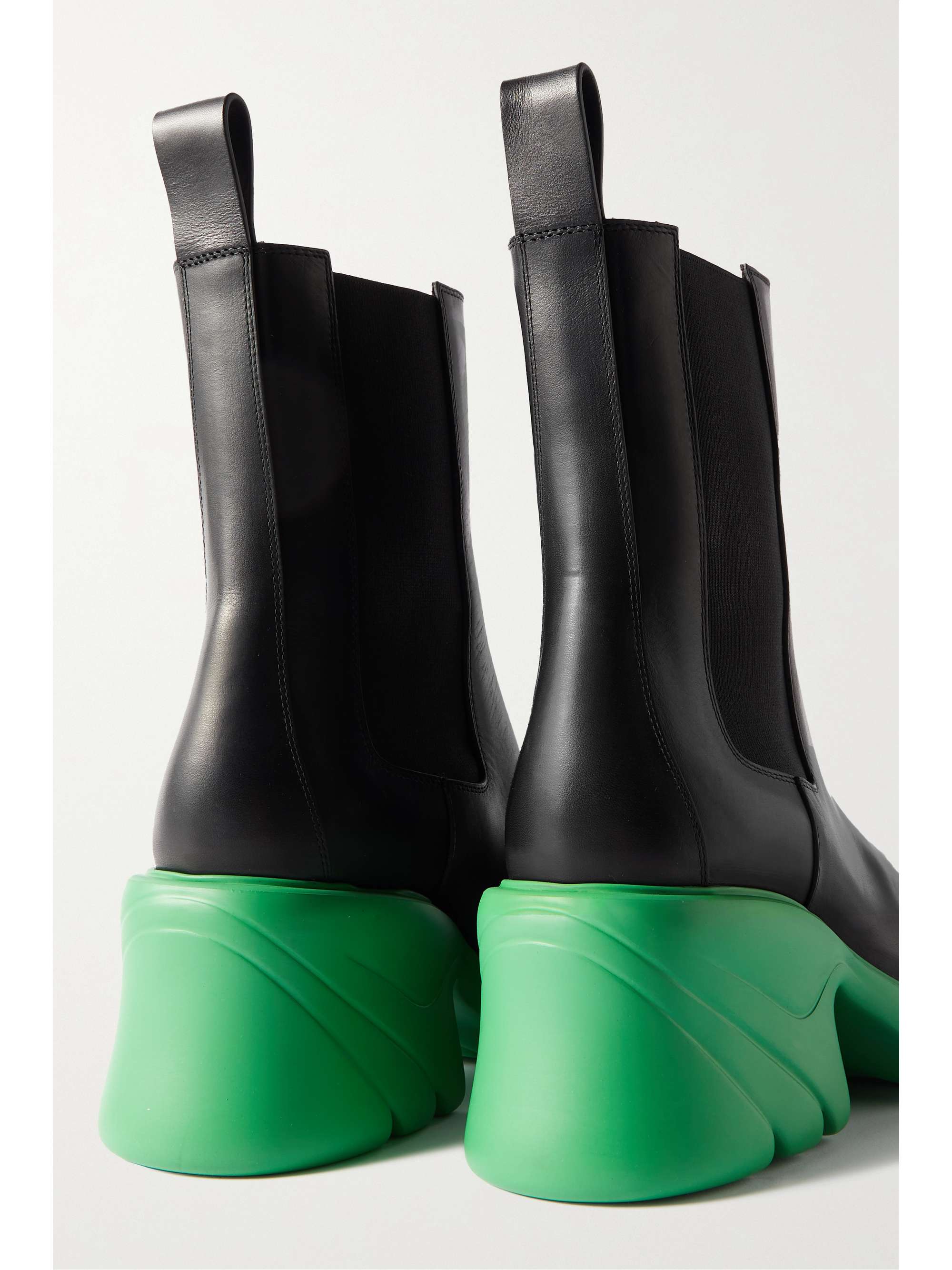 Black Leather platform Chelsea boots 