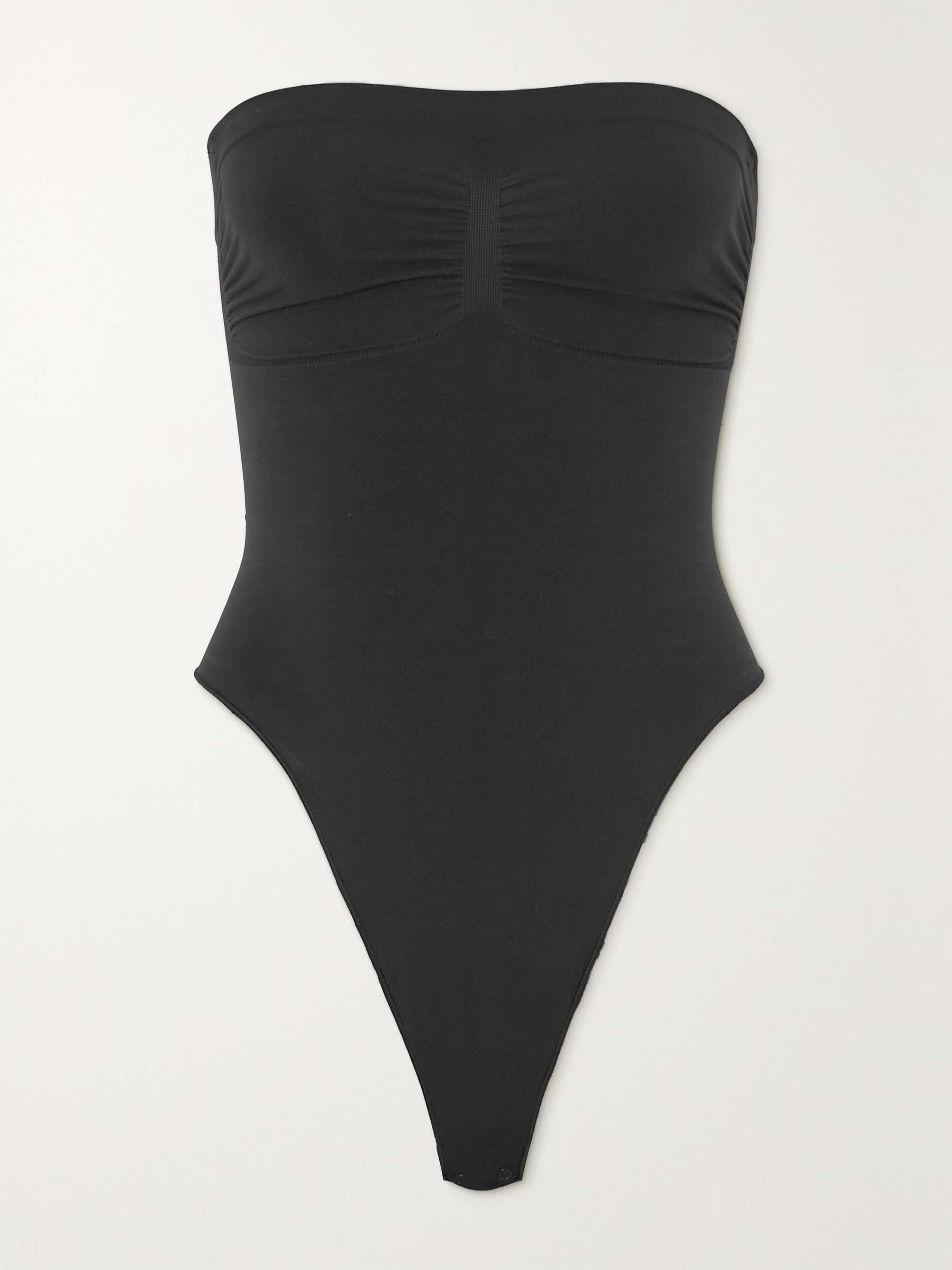 SKIMS Seamless Sculpt strapless thong bodysuit - Onyx | NET-A-PORTER