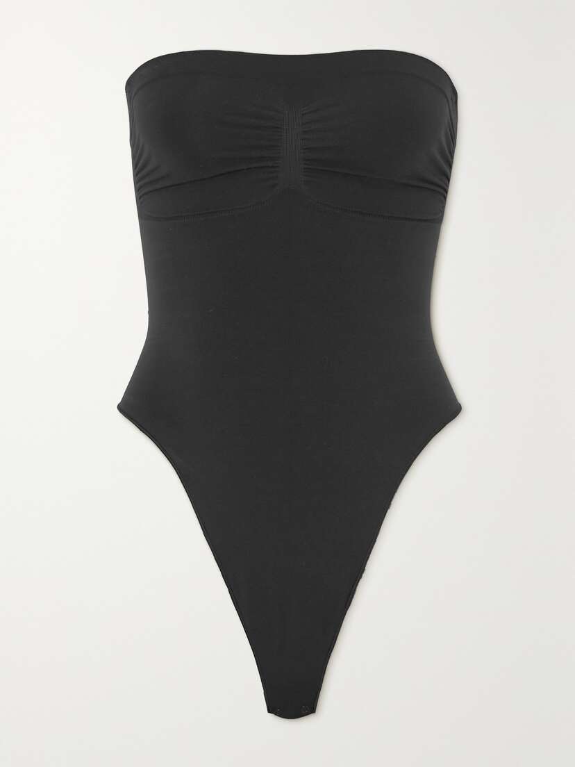 Skims Seamless Sculpt Strapless Thong Bodysuit - Onyx