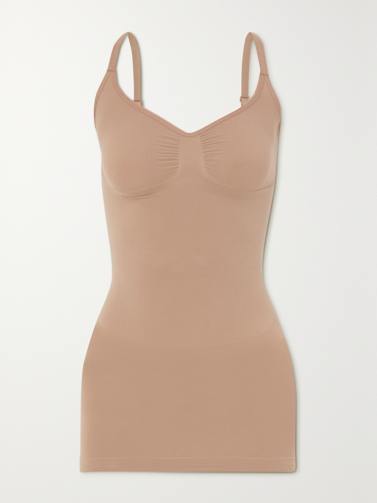 Shop Skims Seamless Sculpt Slip Dress In Neutrals