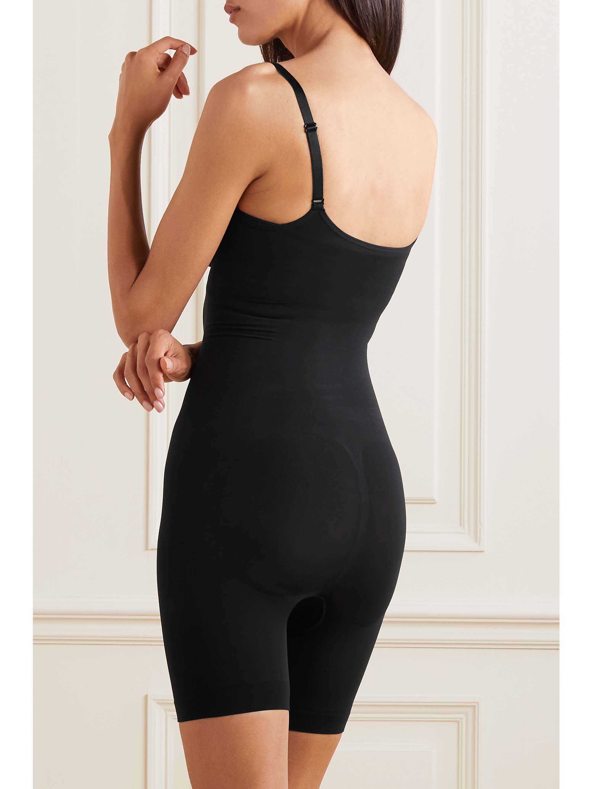 SKIMS Seamless Sculpt Shapewear Open Bust Shortie bodysuit Onyx NET