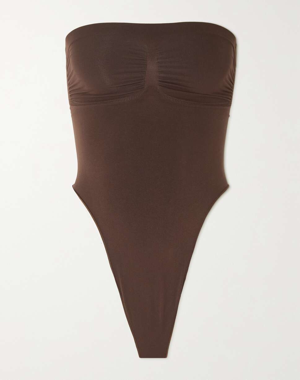 WIT Flo Women’s Squared-Neck Seamless Thong Bodysuit - Pack of 3