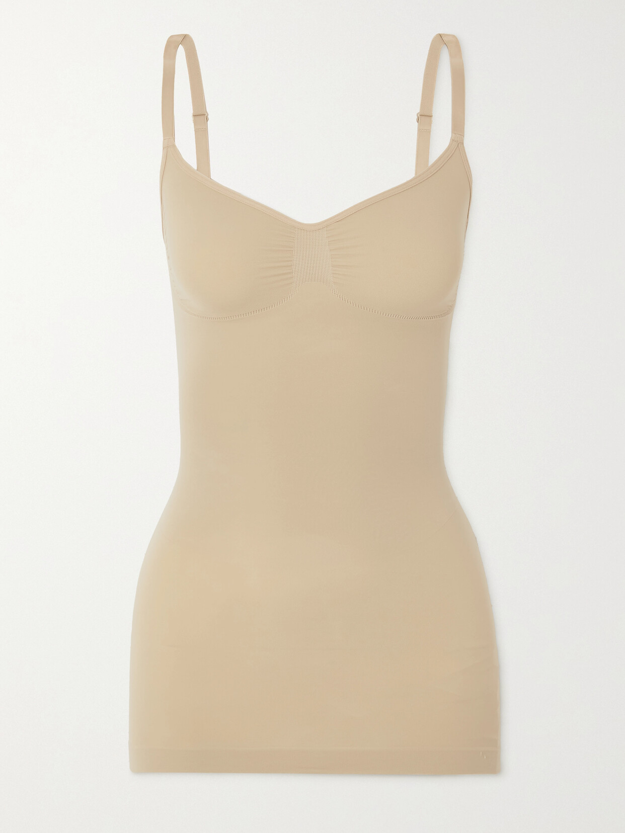 Shop Skims Seamless Sculpt Slip Dress In Neutrals