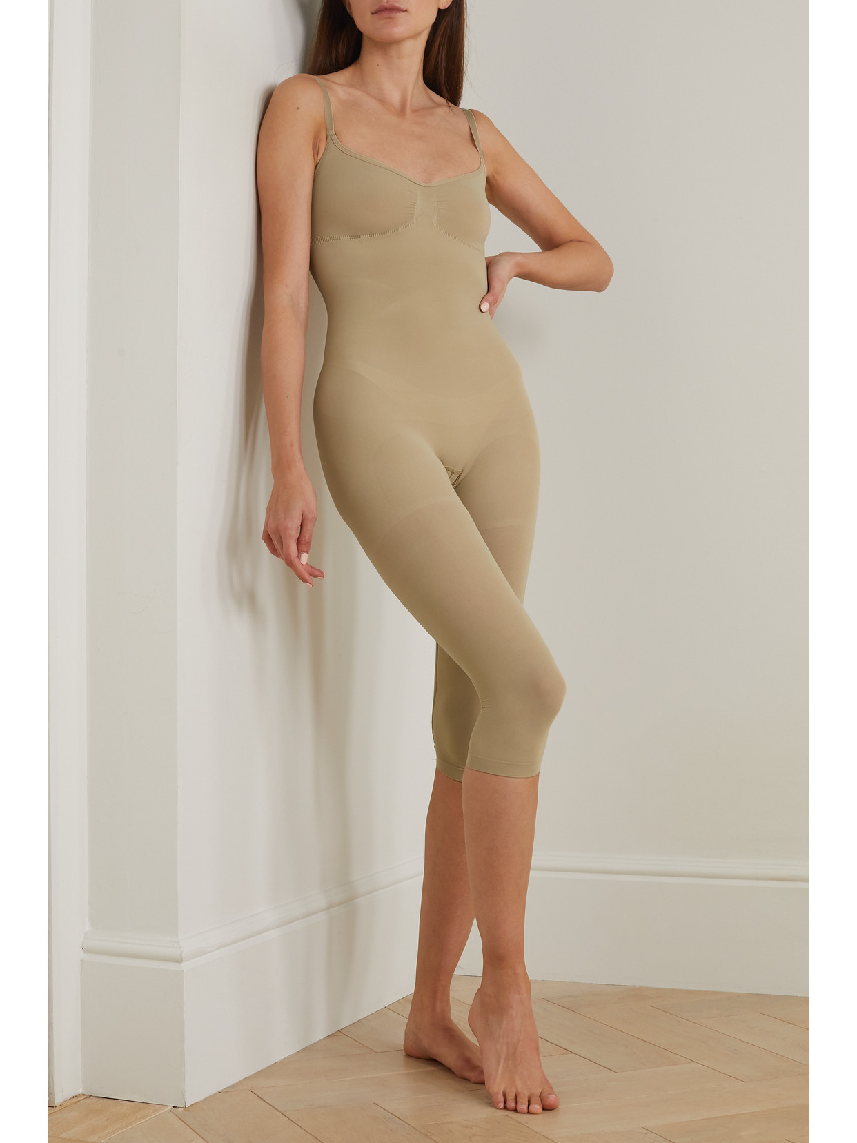 Shop Skims Seamless Sculpt Catsuit In Neutrals