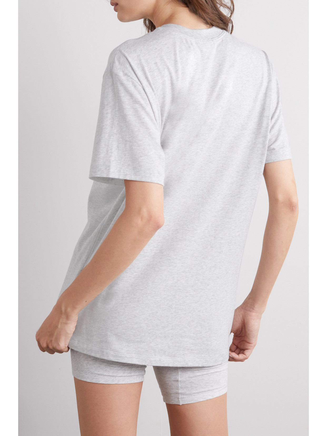 Shop Skims Boyfriend Stretch-jersey T-shirt In Gray