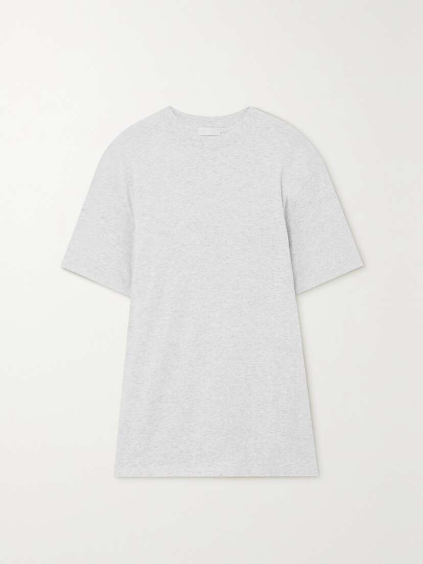 Skims Boyfriend Stretch-jersey T-shirt - Light Heather Grey