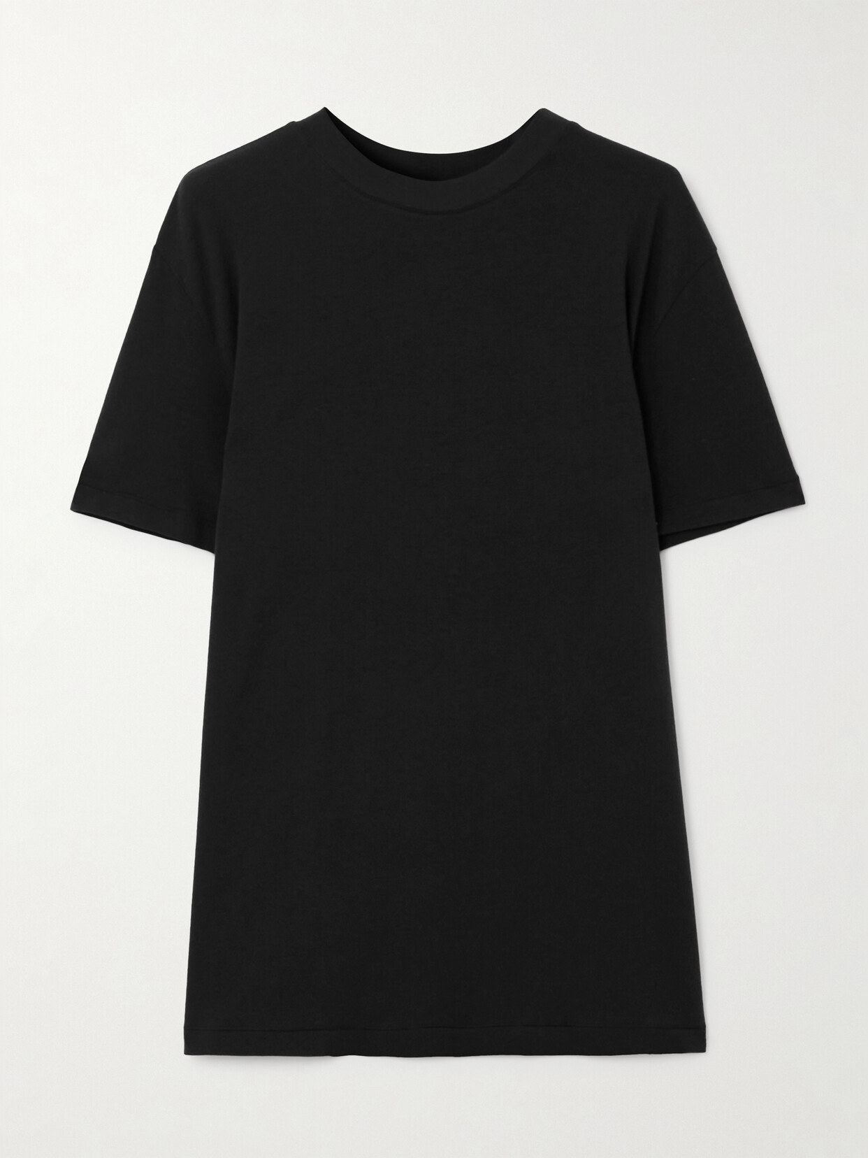Skims Black Stretch Boyfriend T-shirt In Black